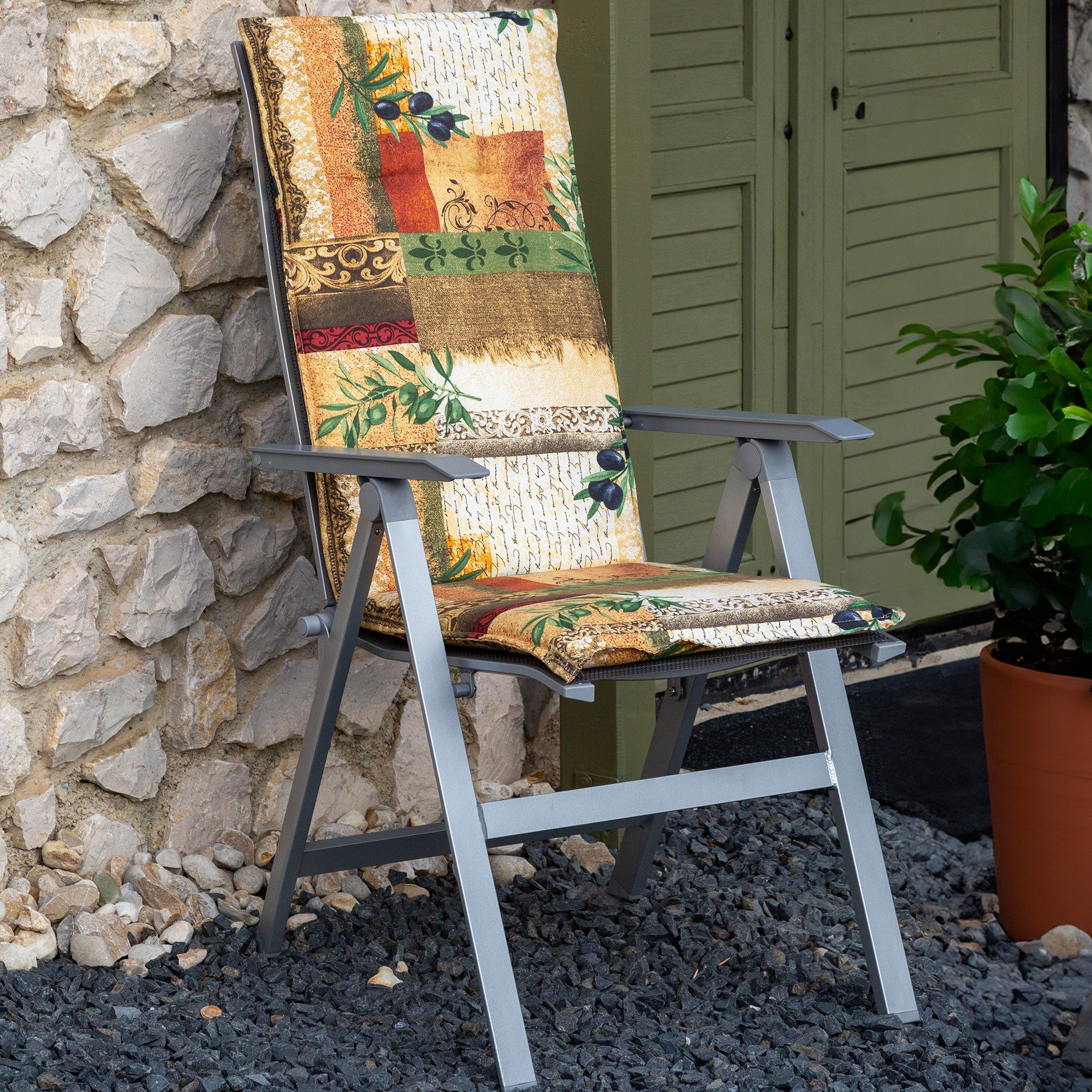 NYVI Hochlehnerauflage Hochlehner Auflagen Rio 4er Set - Stuhlauflage für G günstig online kaufen