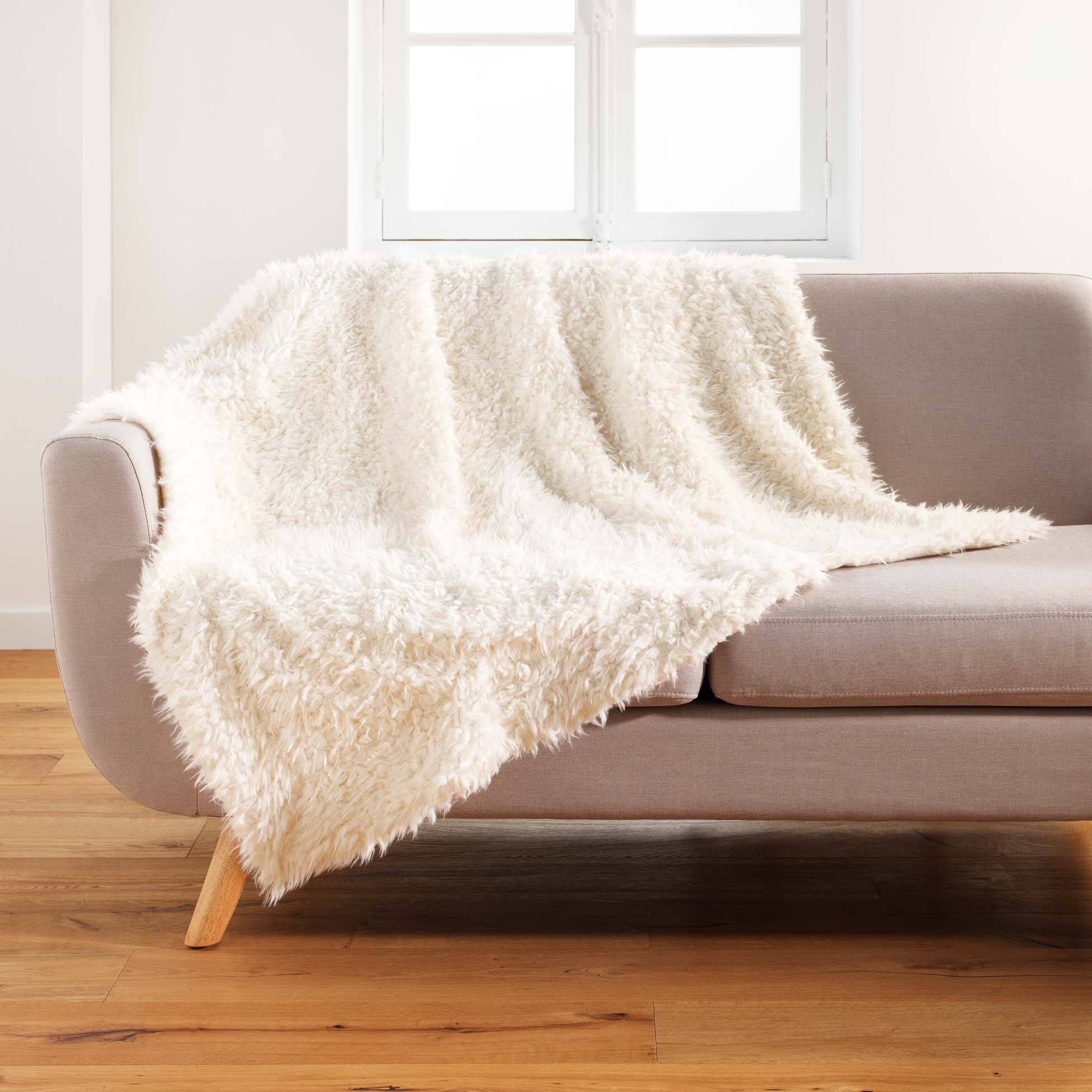 Wohndecke Weiche Decke aus Kunstfell, MOUTON, 125 x 150 cm
