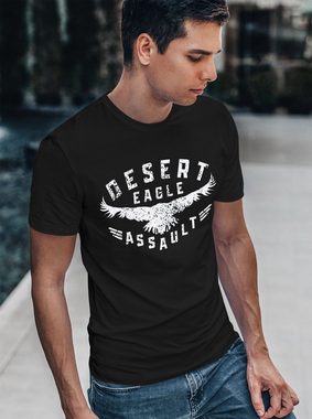 Neverless Print-Shirt Herren T-Shirt Adler Aufschrift Desert Eagle Assault Printshirt Fashion Streetstyle Neverless® mit Print