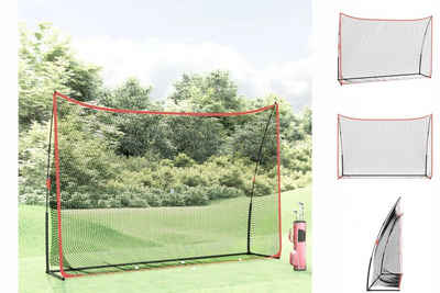 vidaXL Spielball Golf-Übungsnetz Schwarz und Rot 305x91x213 cm Polyester
