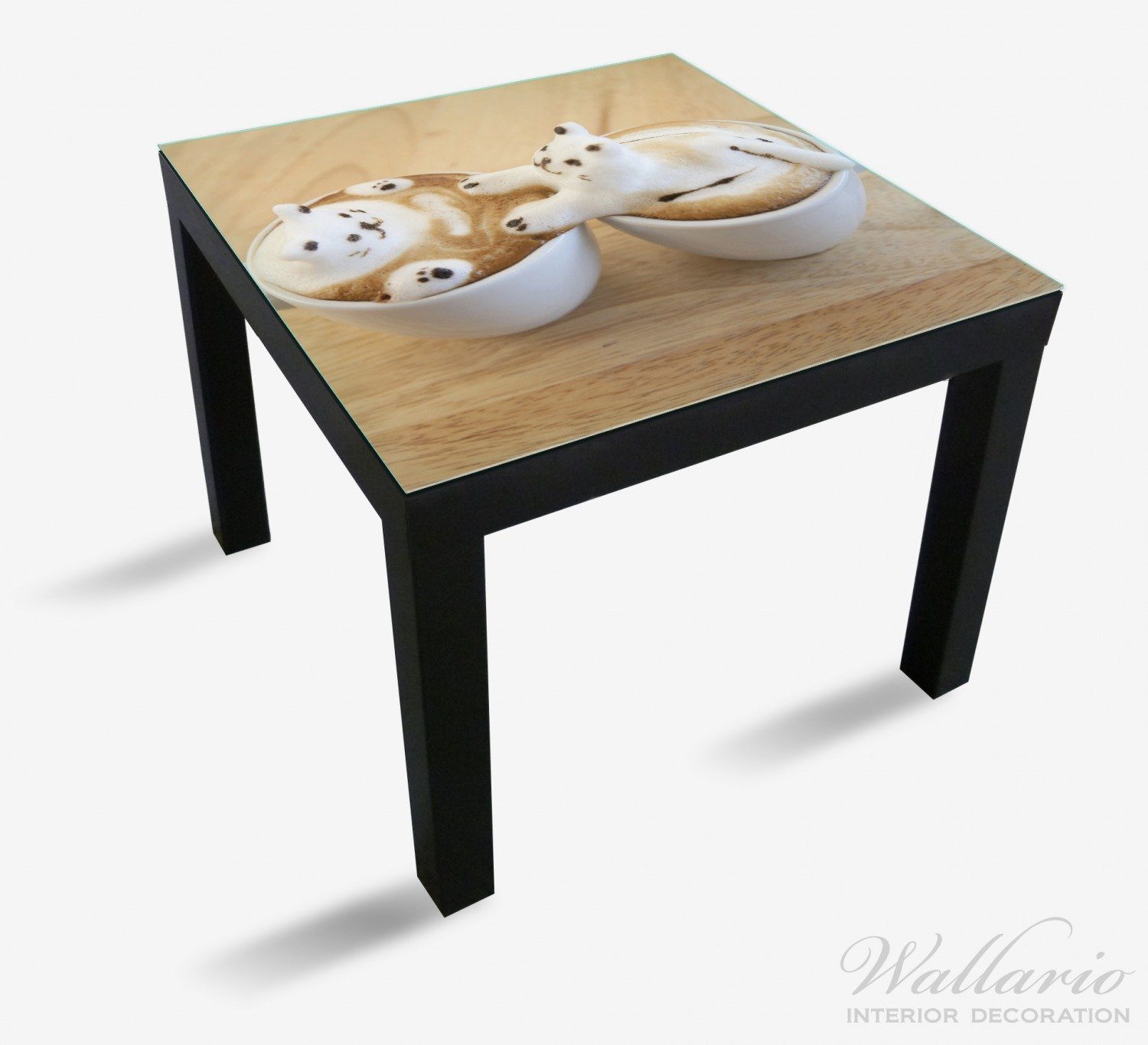 Milchschaum Tischplatte für Tisch (1 Wallario auf Ikea Katzen Kaffee St), Lack geeignet Süße