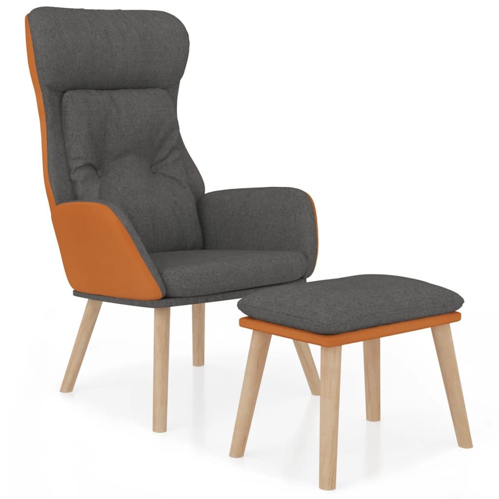 vidaXL Sessel Relaxsessel mit Hocker Dunkelgrau günstig online kaufen