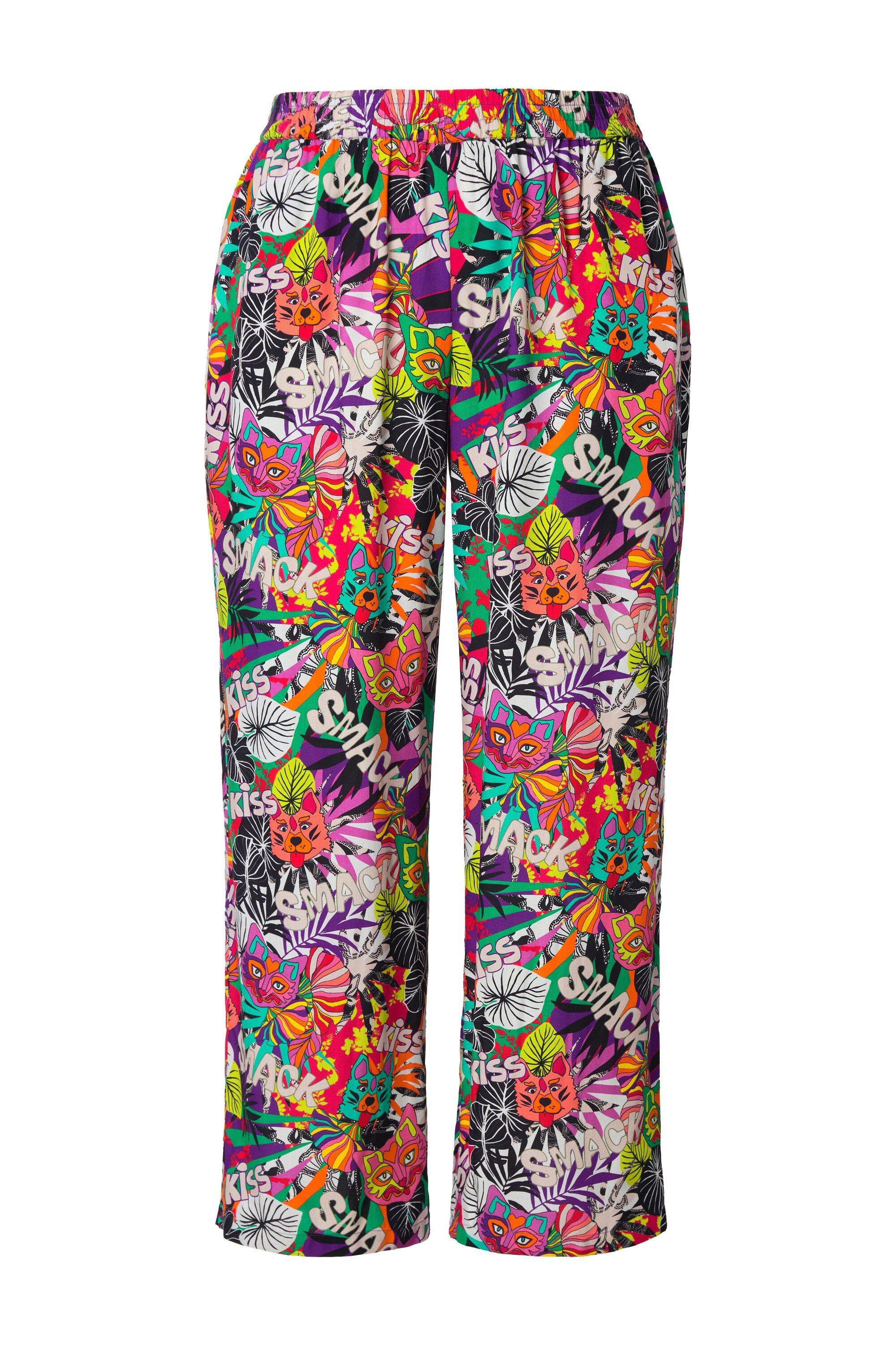 Angel of Style Schlupfhose Hose gerades Bein Blätter-Muster Elastikbund günstig online kaufen