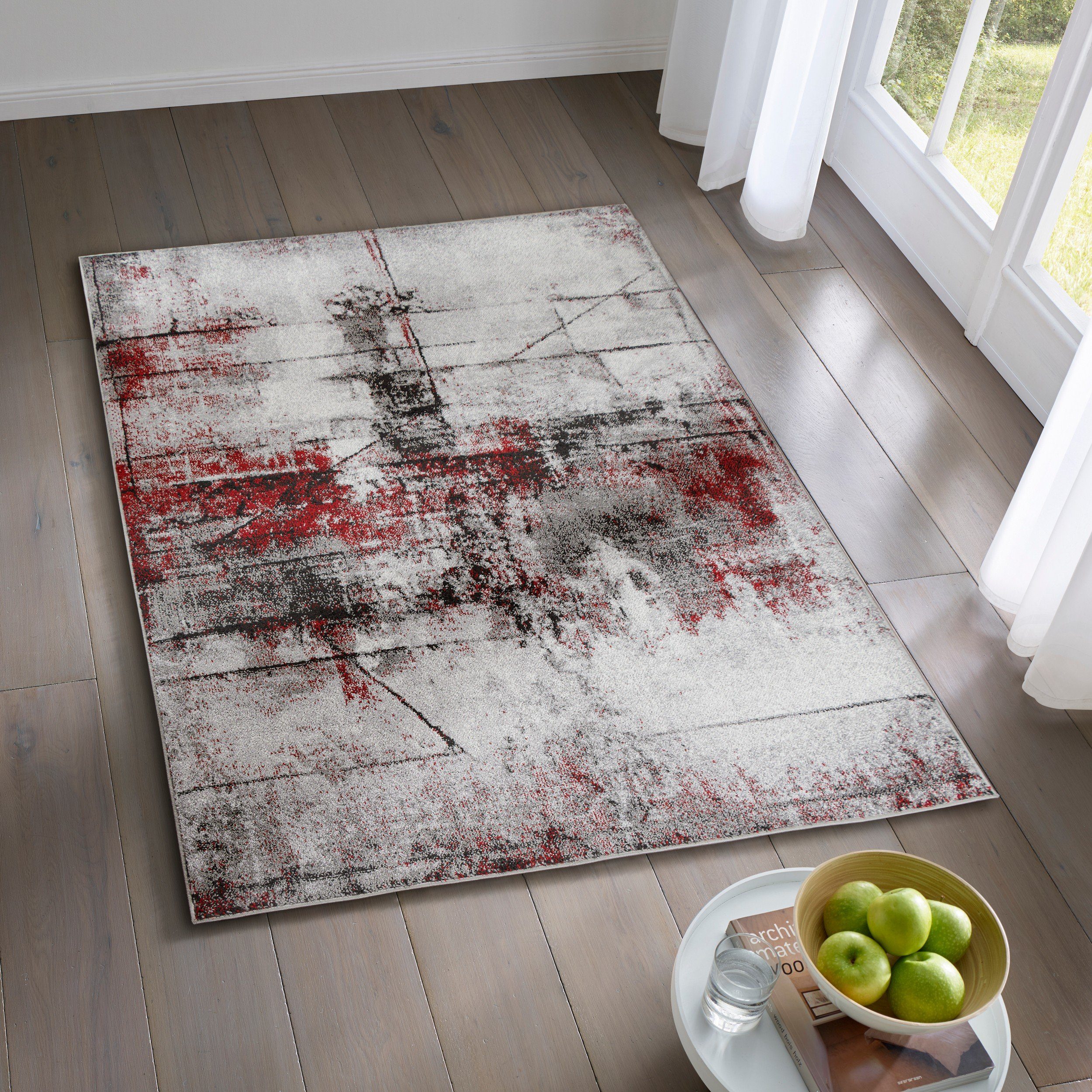 TaCa Home Teppich Designer Kurzflor Teppich Moderne Kunst, rechteckig, Höhe günstig online kaufen