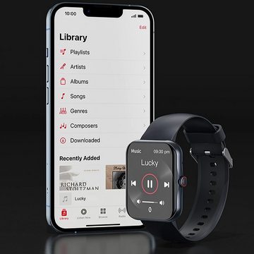 SEVGTAR Smartwatch (1,83 Zoll, Android, iOS), mit Telefonfunktion Fitnessuhr Herzfrequenz,Schlafmonitor,37 Sportmodi