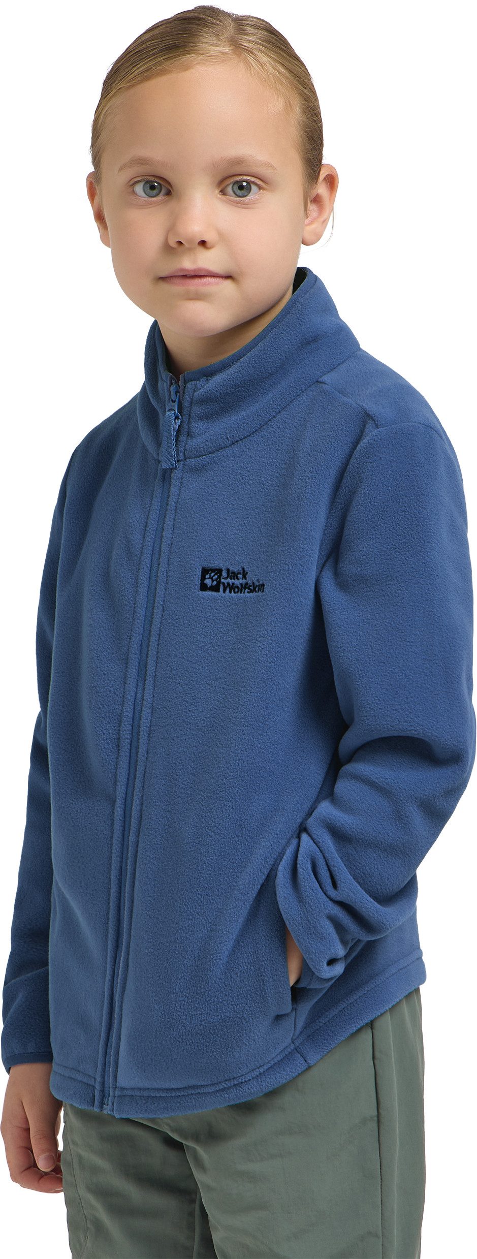 Jack Wolfskin Fleecejacke TAUNUS JACKET K hochschließender Kragen, mit Reißverschluss, atmungsaktiv, winddicht