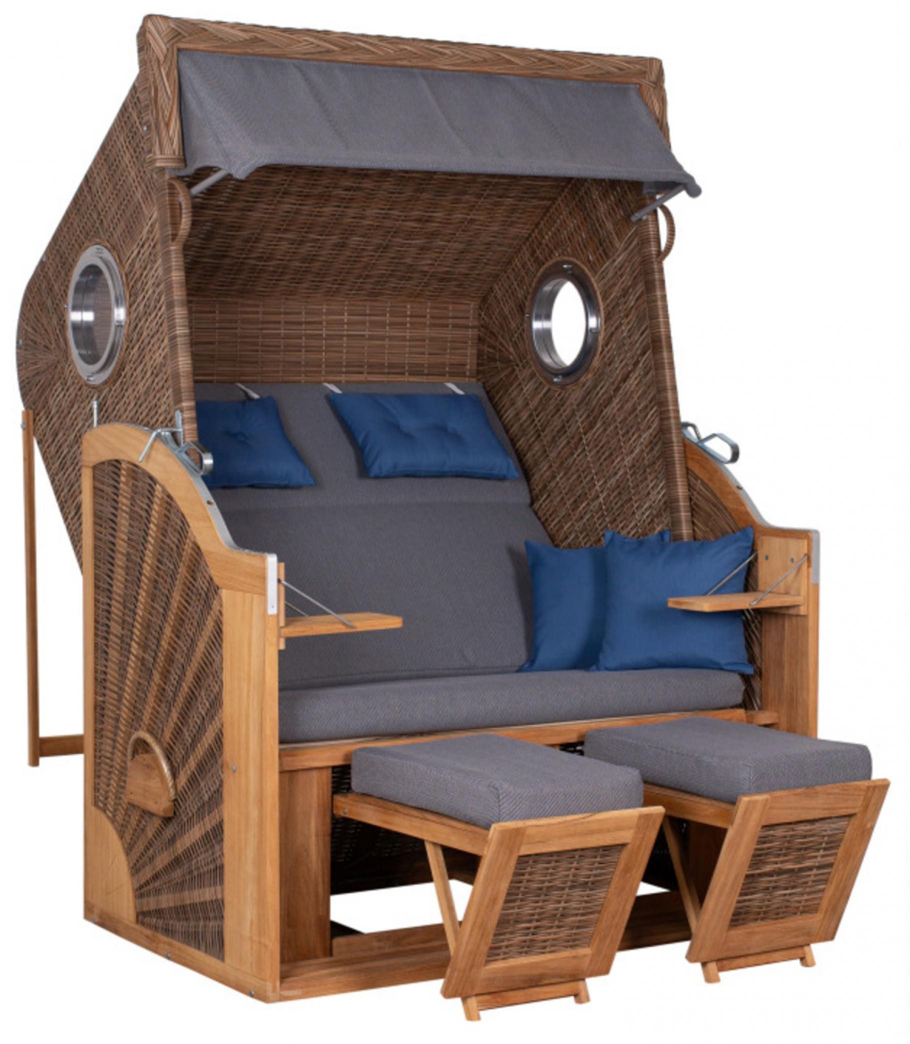 deVries Strandkorb Strandkorb deVries PURE® Cliff XL SUN PE griseum Des. 486
