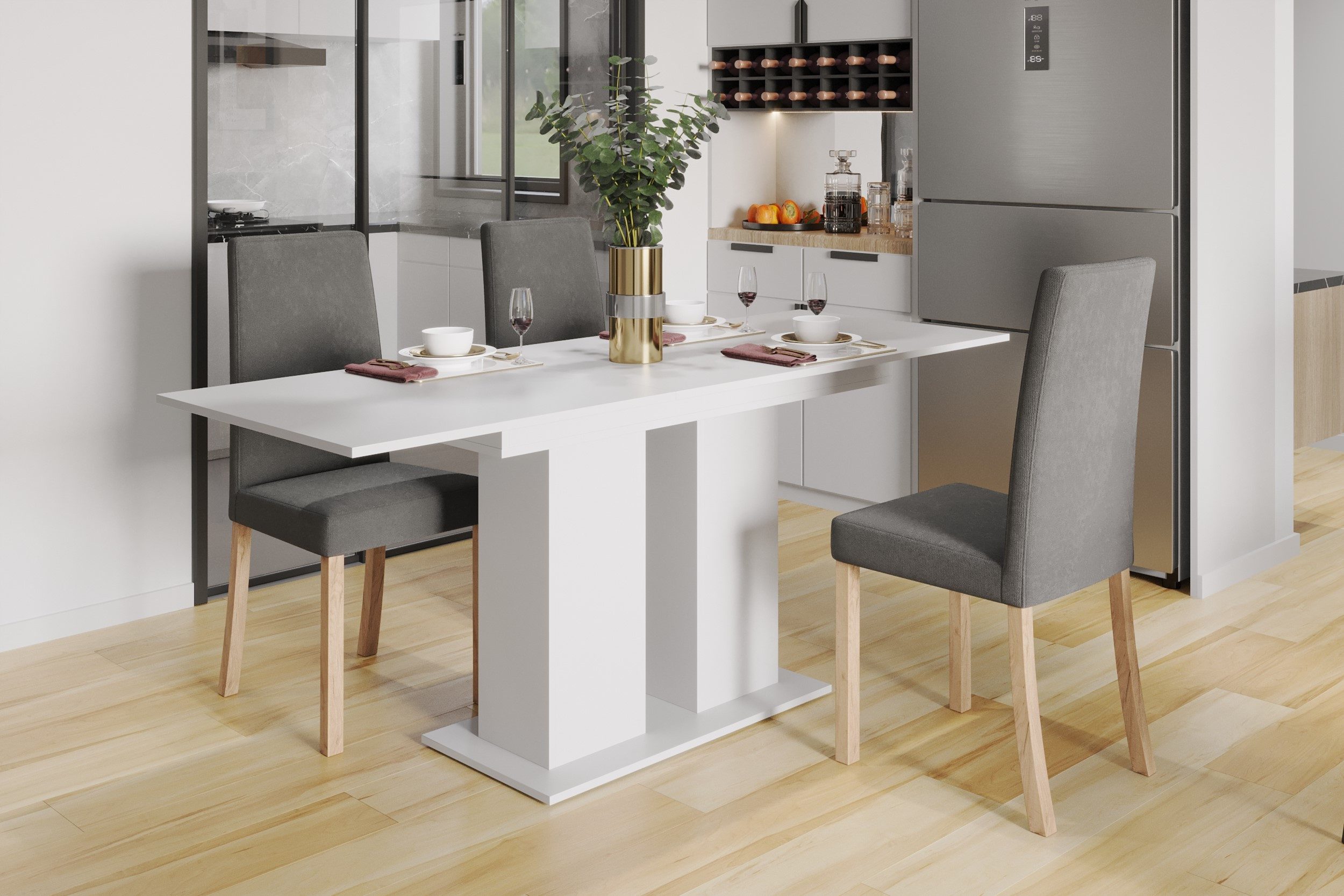 Kaiser Мебель Klapptisch Moderner Ess- oder Wohnzimmertisch Dante, Breite 70 oder 80 cm, aufklappen