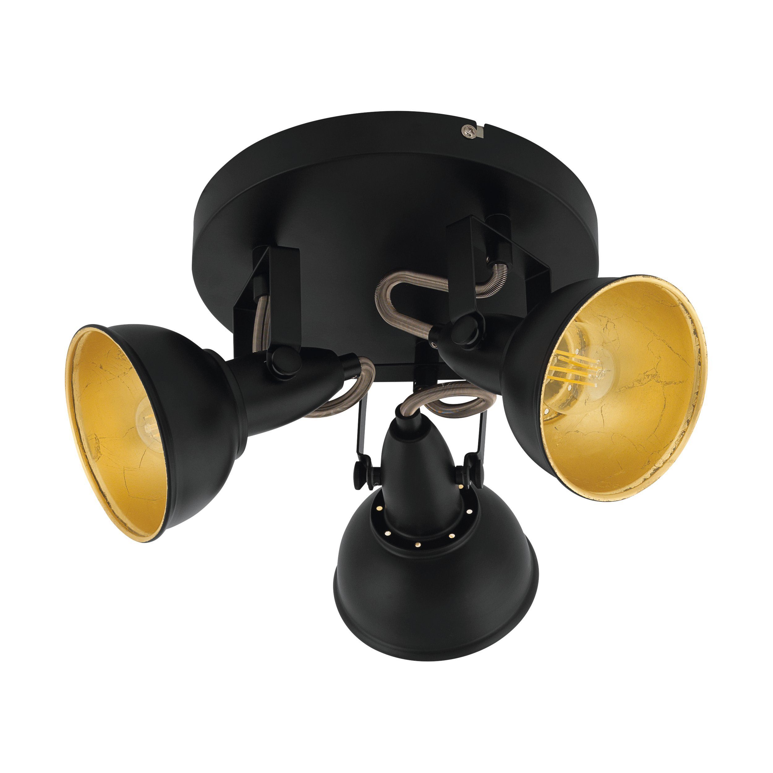 EGLO LED Deckenspot Thornton, Leuchtmittel exklusive, Deckenleuchte Vintage, Industrial, Retro, Wohnzimmerlampe, Ø 21 cm