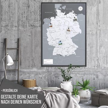 VACENTURES Wanddekoobjekt Die magnetische Deutschlandkarte - inkl. Magnet Pins
