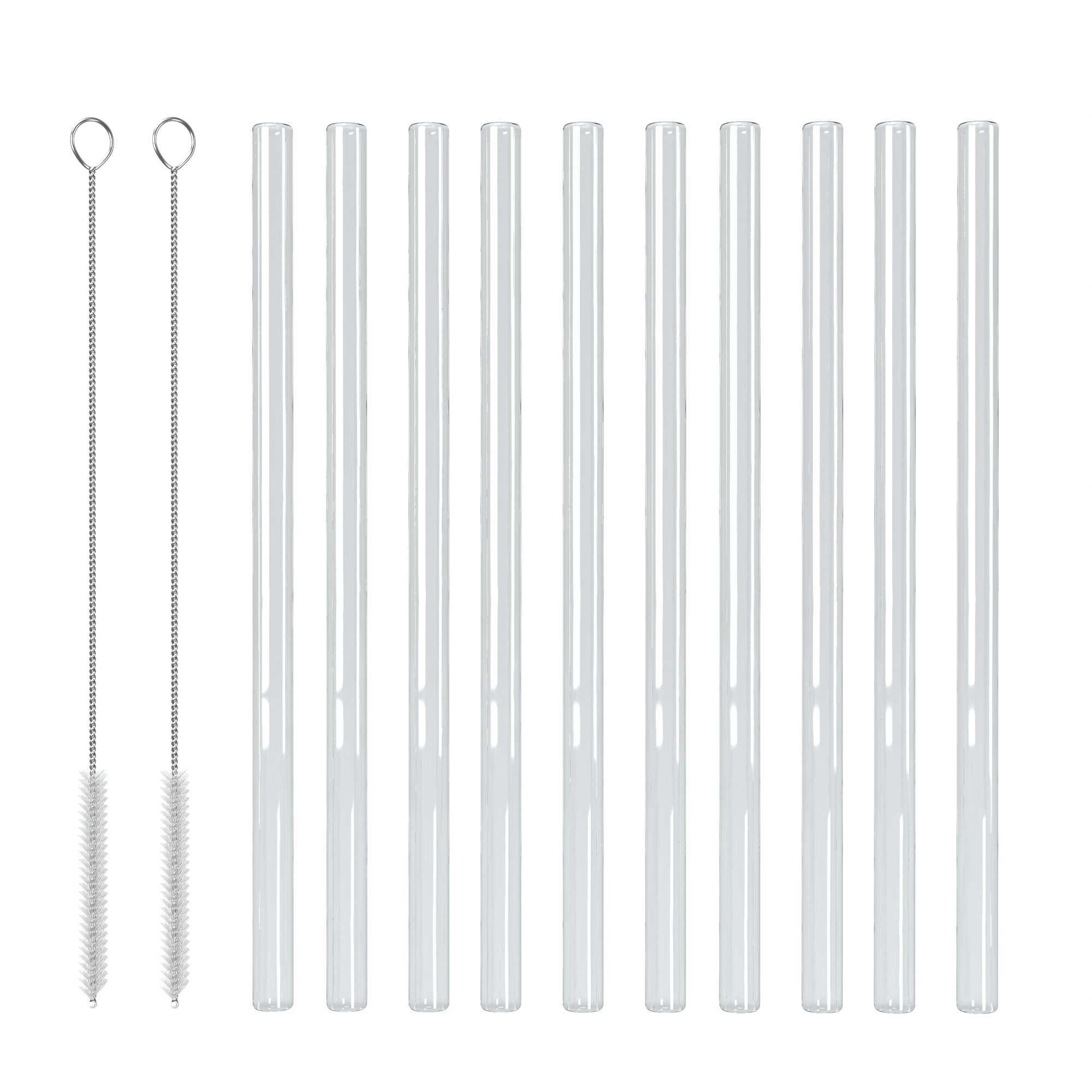 EAZY CASE Trinkhalme 10x Glas Соломинки für Cocktails Lang, (10er Set), Glastrinkhalme für Long Drinks Соломинки aus Glas Transparent Lang