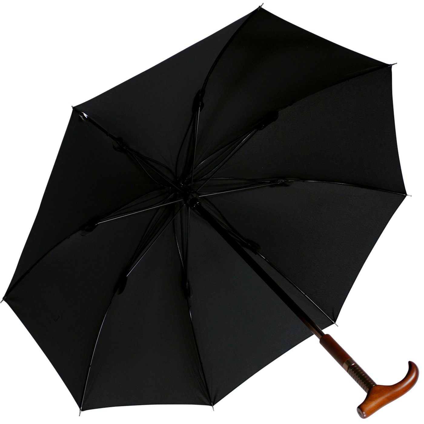 iX-brella Stockregenschirm Stützschirm mit Holzgriff - höhenverstellbar, sehr stabil, im klassischen Design