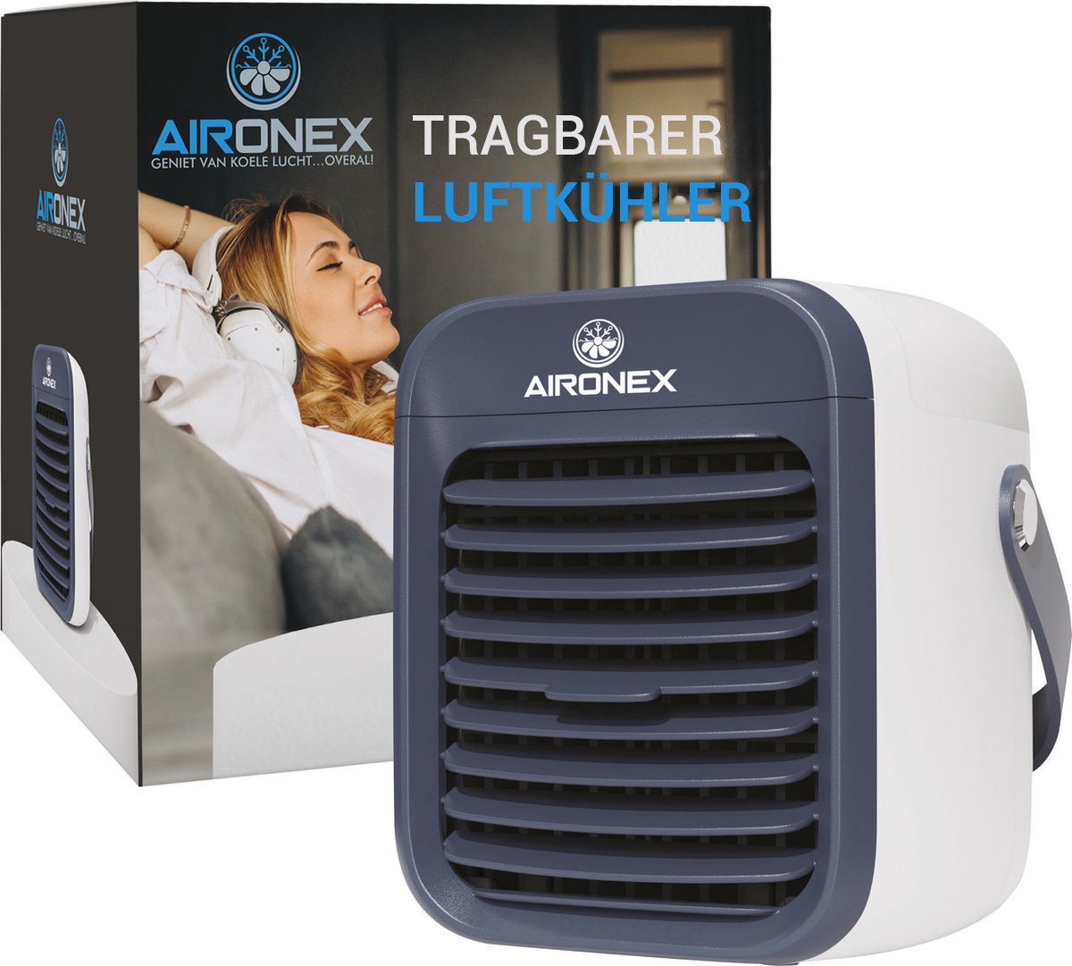 Aironex Tischventilator Tragbarer Luftkühler Pink – Kabelloser Luftkühler mit Wassertank, Luftbefeuchterfunktion – Luftkühler ohne Klimaanlage