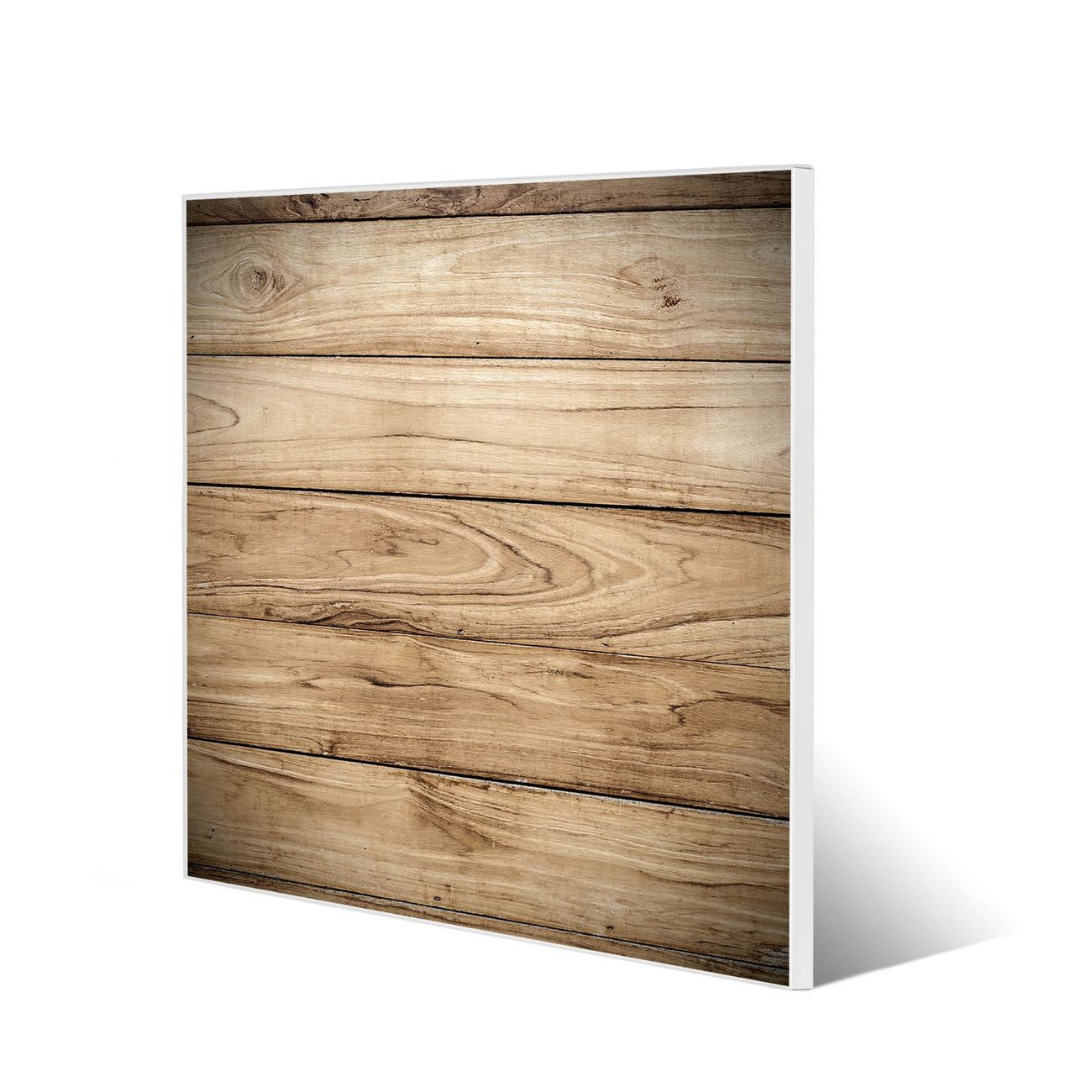 banjado Magnettafel Stahl Quadratisch Holzplanken, (inkl. 4 Magnete, Quadratische Stahlmagnettafel)