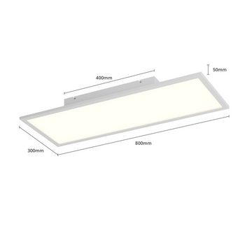 Lindby LED Deckenleuchte Luay, dimmbar, LED-Leuchtmittel fest verbaut, Farbwechsel warmweiß / tageslicht, Modern, Kunststoff, Aluminium, weiß, 1 flammig, inkl.