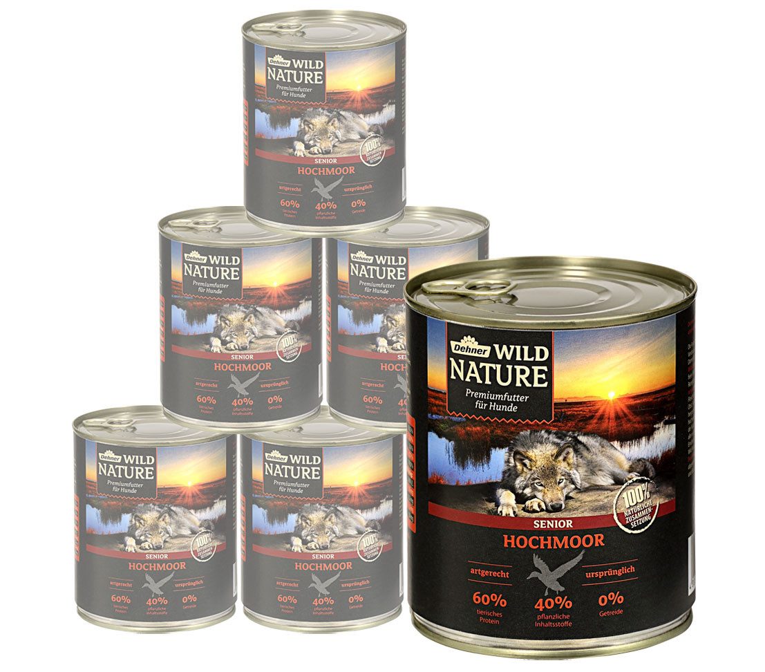 Dehner Wild Nature Hochmoor Senior, Geflügel & Ente Ente, Nassfutter für: Hunde, Nassfutter für ältere Hunde, glutenfrei