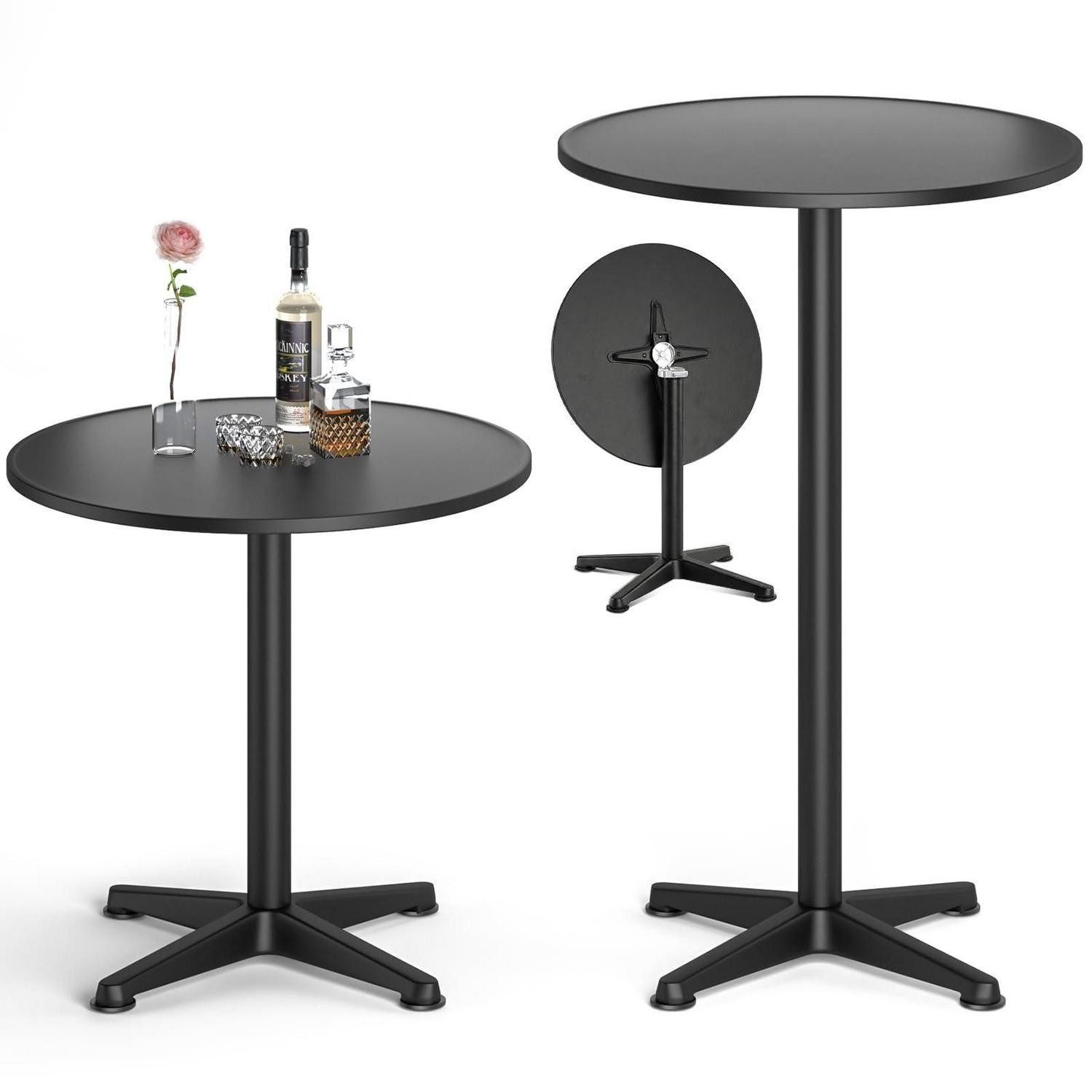 LuxusKollektion Stehtisch Stehtisch klappbar rund 60cm Edelstahl schwarz (1-St)