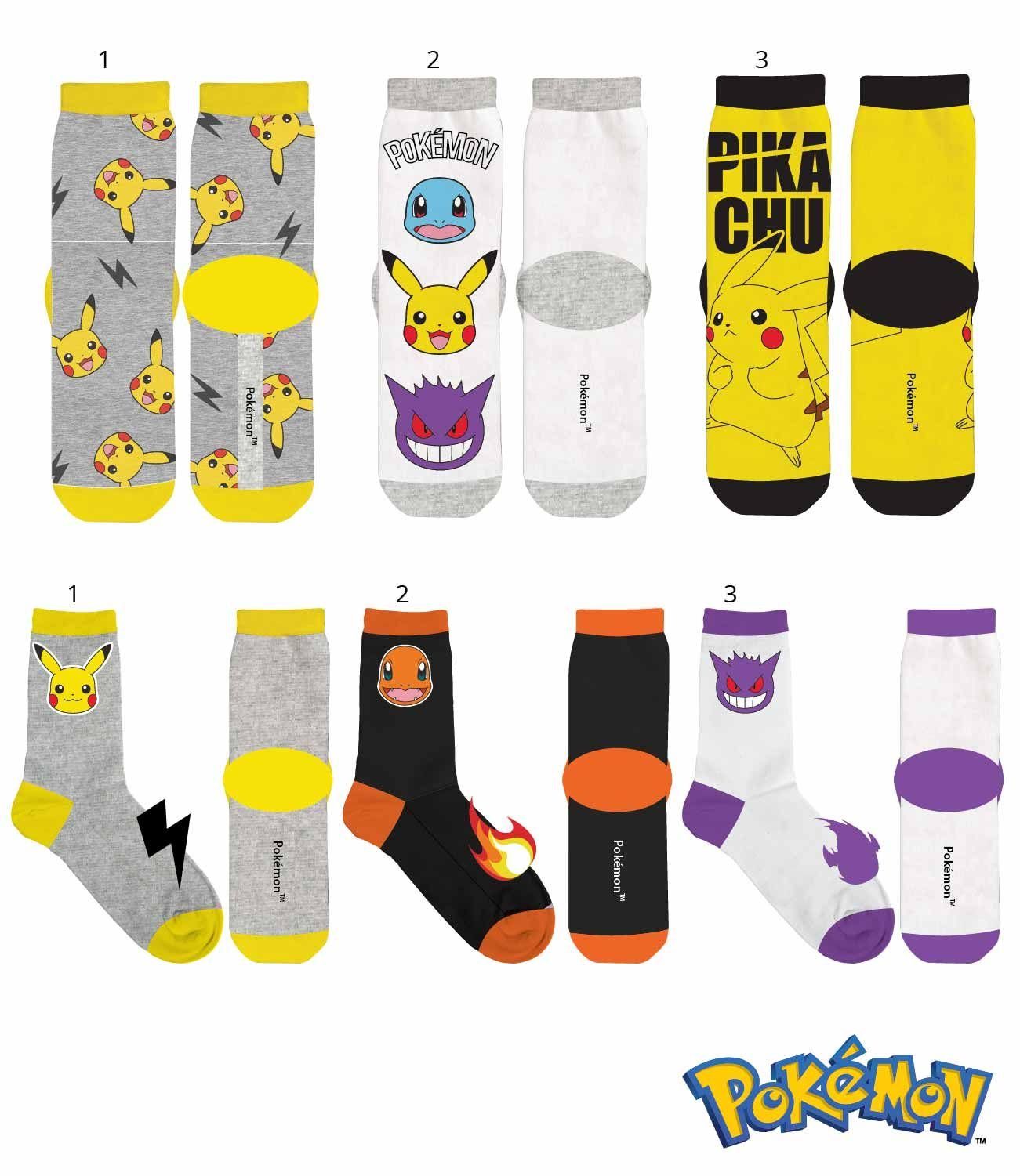 POKÉMON Freizeitsocken POKEMON Kinder Socken Jungen und Mädchen Strümpfe 23/26 27/30 31/34