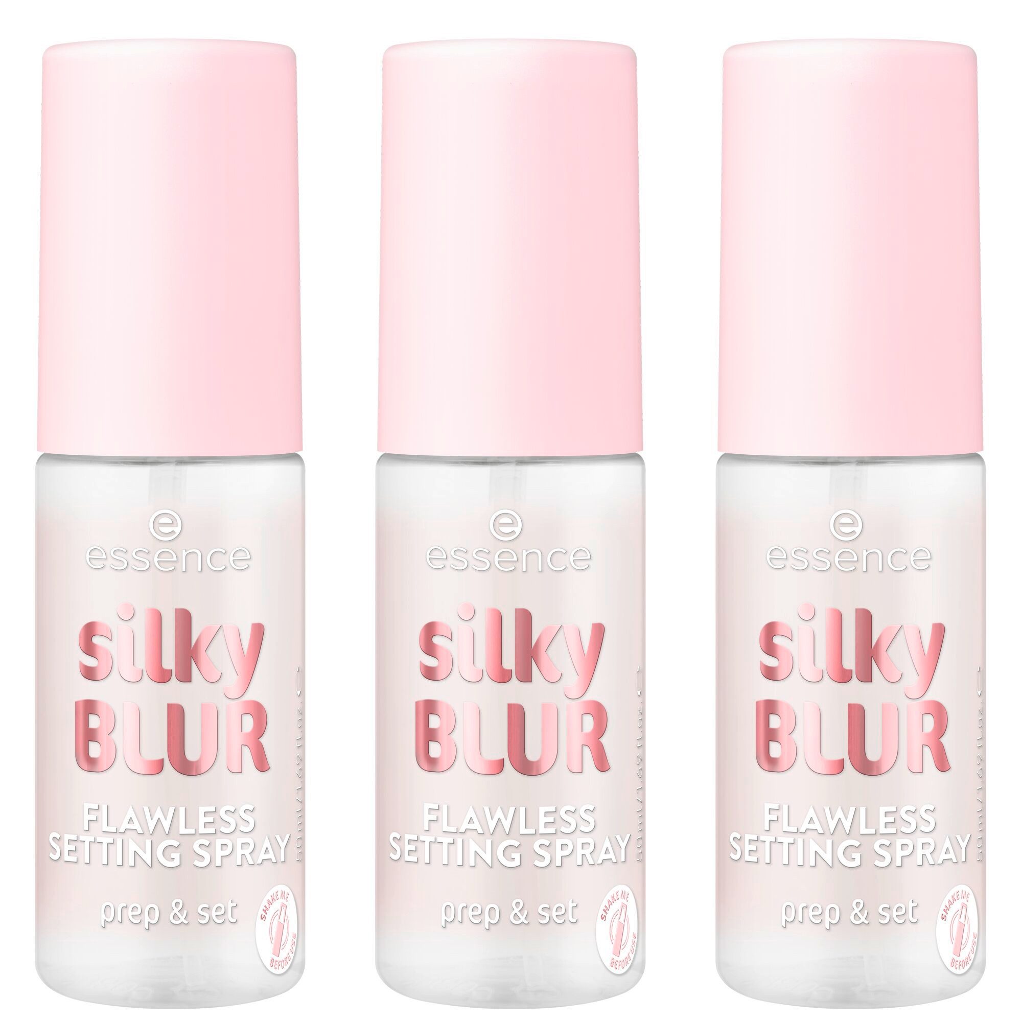 Essence Fixierspray silky BLUR FLAWLESS SETTING SPRAY, 3-tlg.