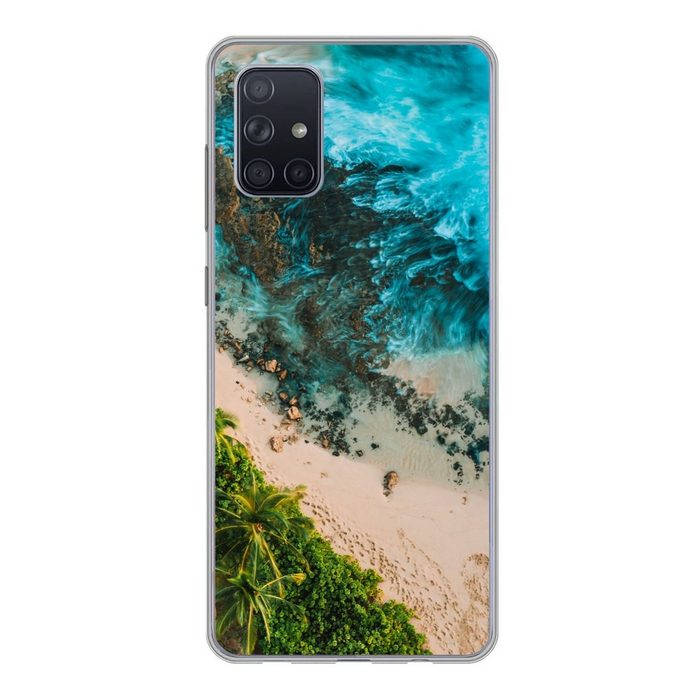 MuchoWow Handyhülle Strand von Hawaii Handyhülle Samsung Galaxy A51 5G Smartphone-Bumper Print Handy