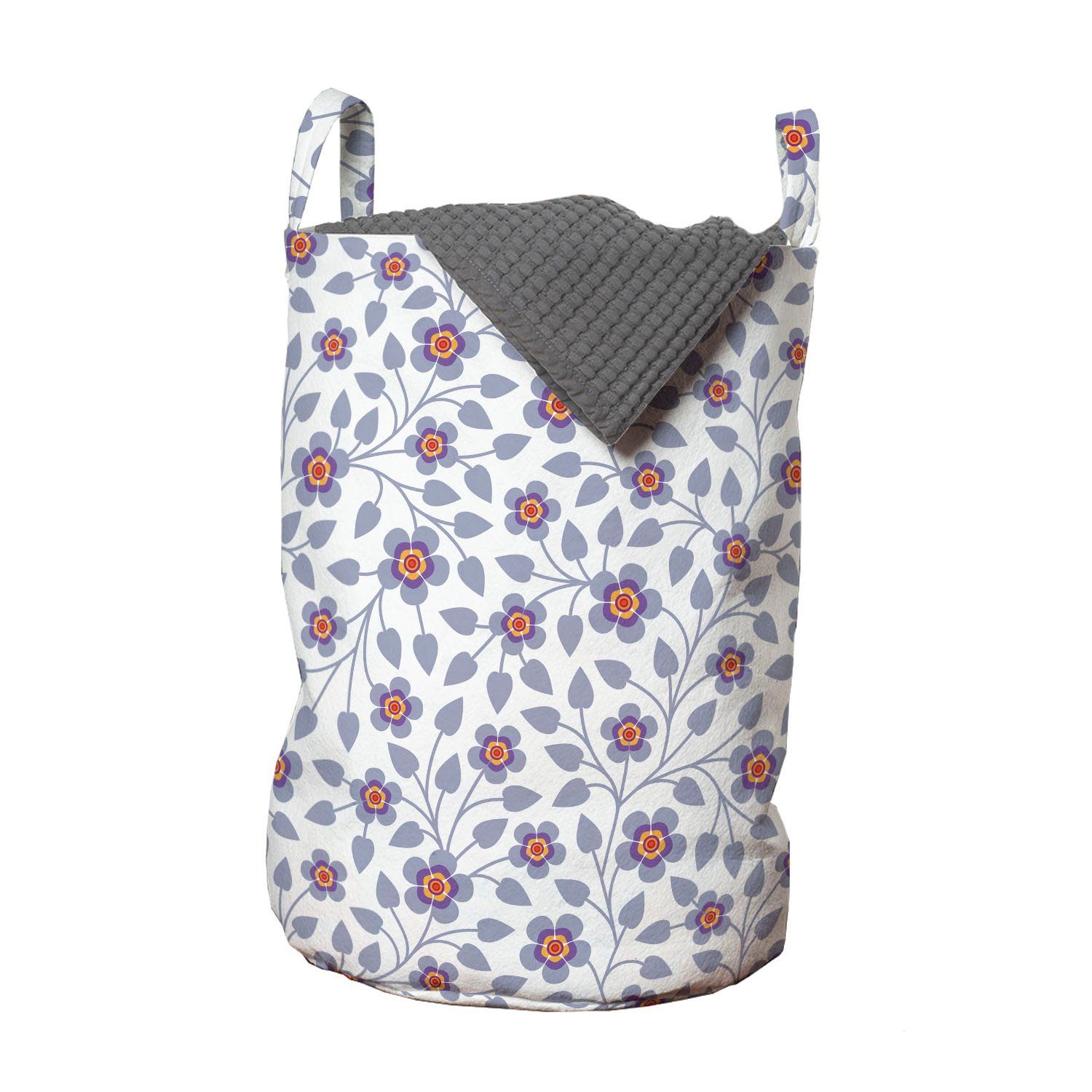 Abakuhaus Wäschesäckchen Wäschekorb mit Griffen Kordelzugverschluss für Waschsalons, Blumen Sprießenden Frühlingsblumen