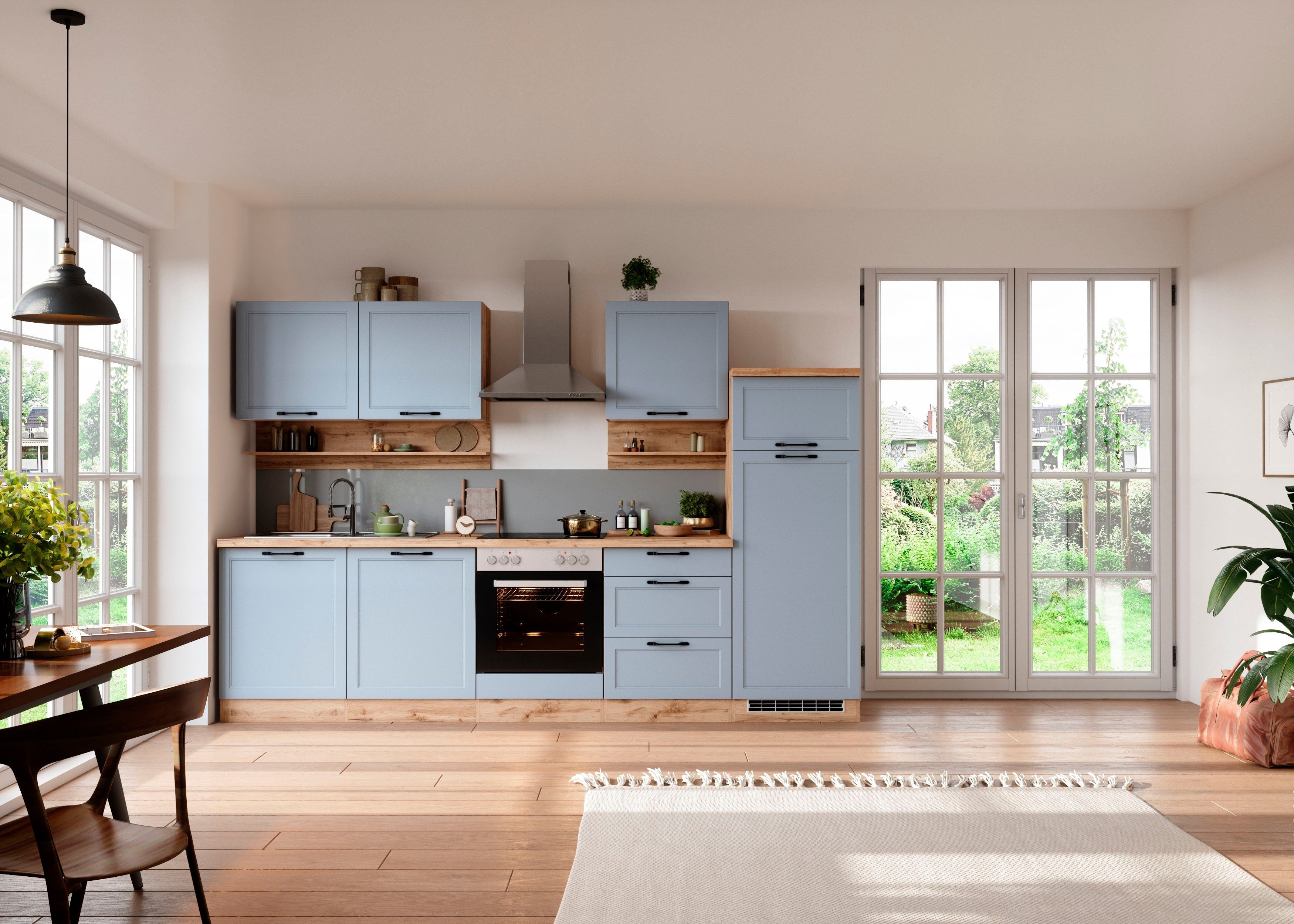 KOCHSTATION Küchenzeile KS-Lana, 300 cm breit, wahlweise mit oder ohne E-Geräte