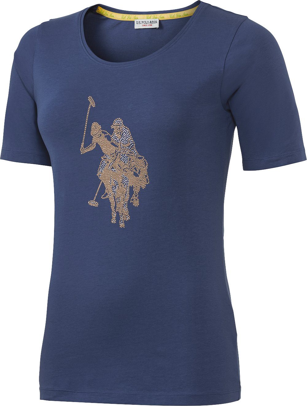 U.S. Polo Assn. Kurzarmshirt mit funkelnden Strass-Steinen