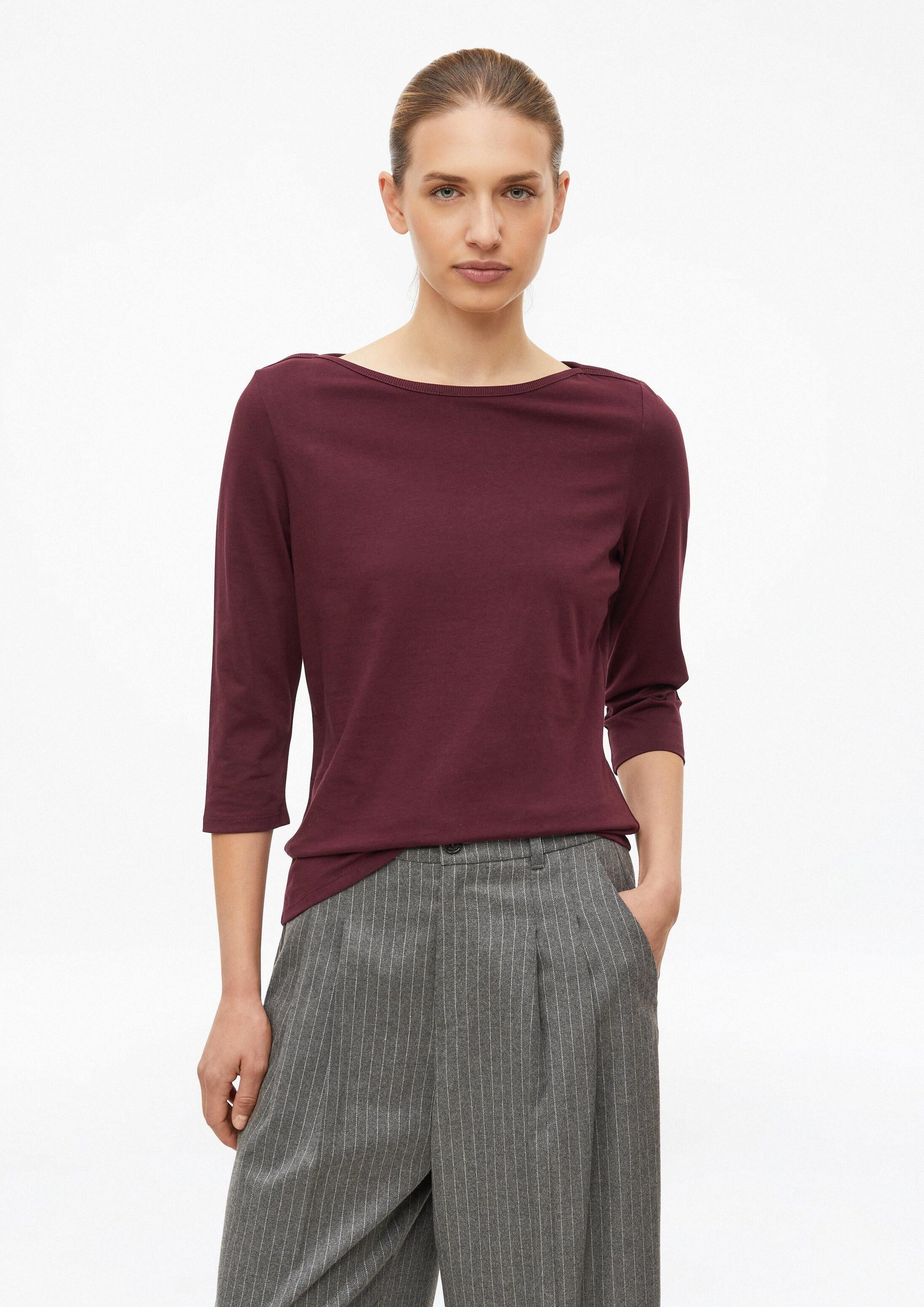s.Oliver 3/4-Arm-Shirt T-Shirt T-Shirt mit dekorativem U-Boot-Ausschnitt