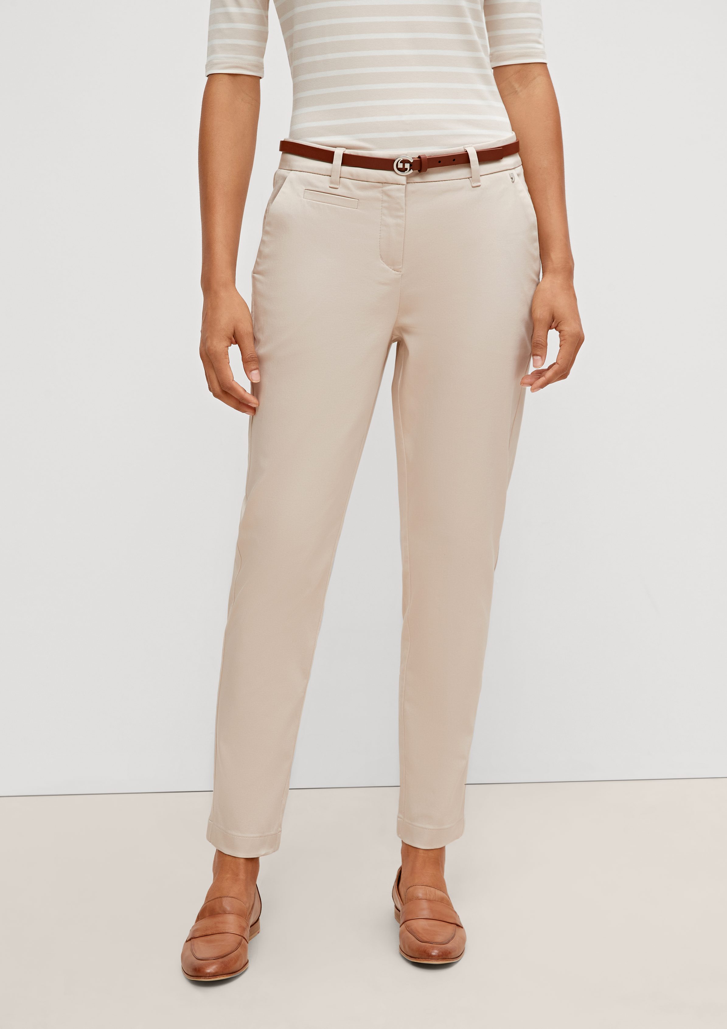 comma 7/8-Hose Chino-Hose mit Gürtel günstig online kaufen