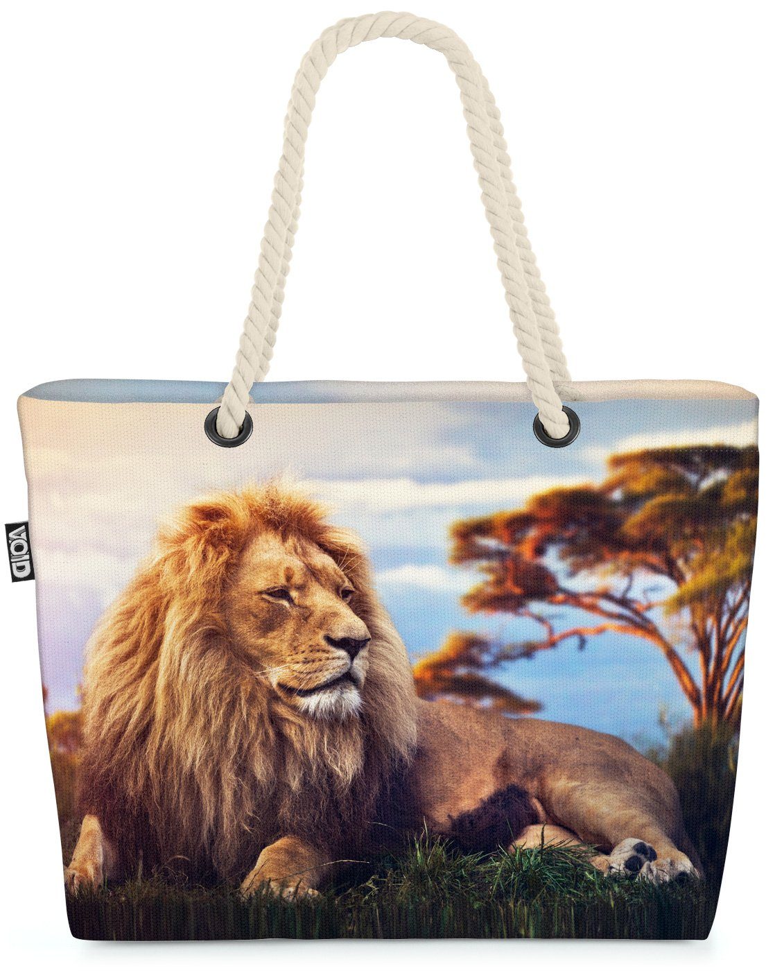 VOID Strandtasche (1-tlg), Löwe Afrika Safari Beach Bag Löwe Katze Wildkatze Tiger Safari Afrika Reise
