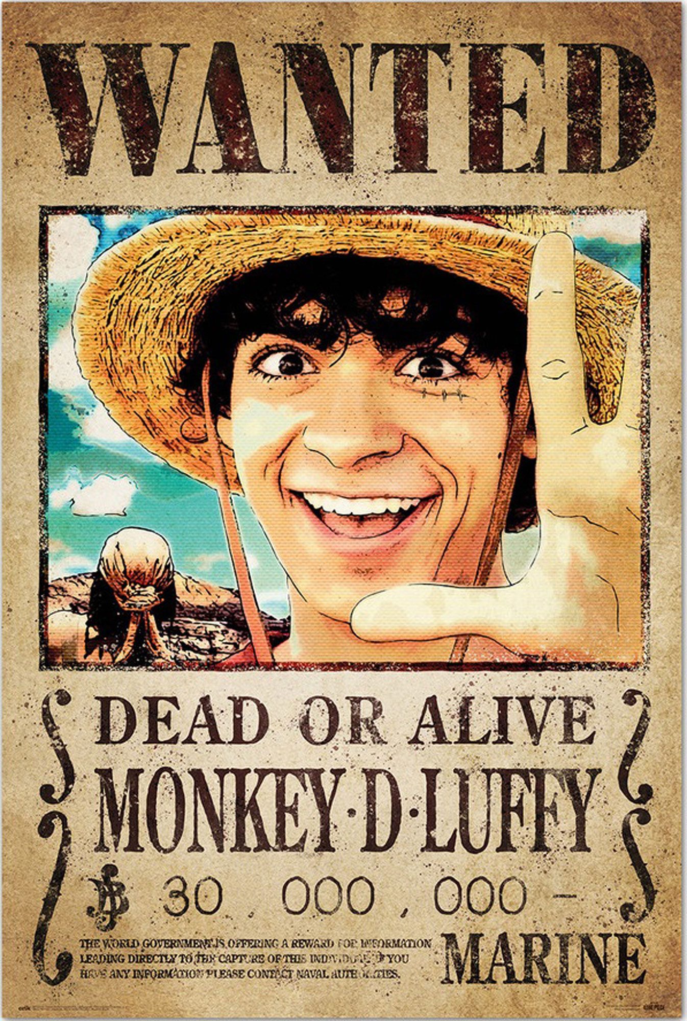 Poster One Piece - Poster - Wanted Money D. Luffy