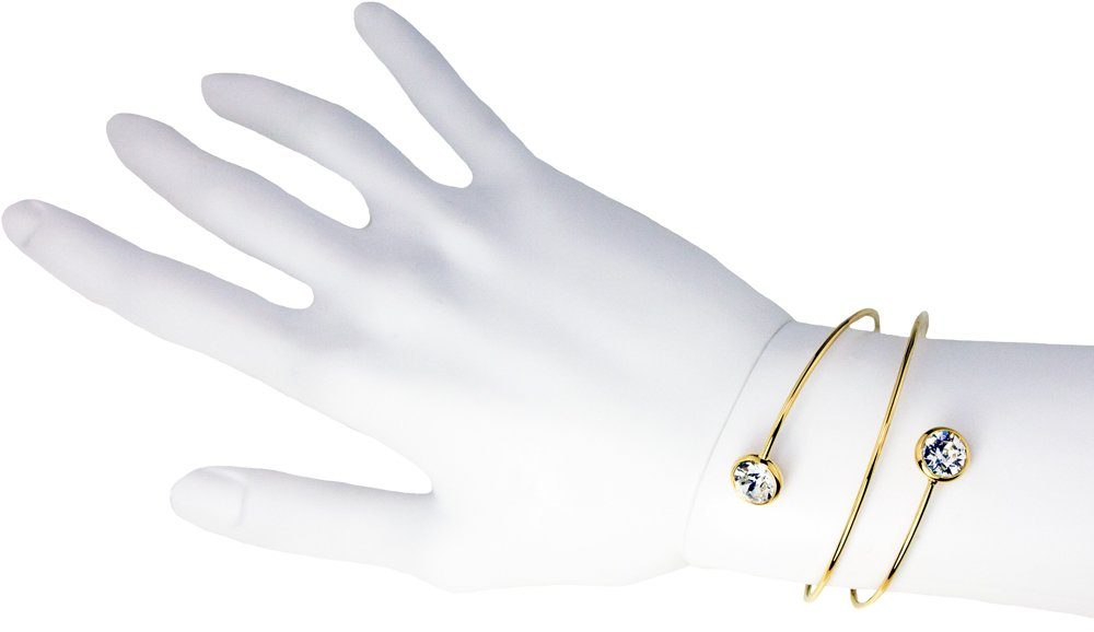 LUISIA® Armreif "Spiral Armreif Fjella mit zwei Kristallen von Swarovski®" (inkl. Schmuckbox)
