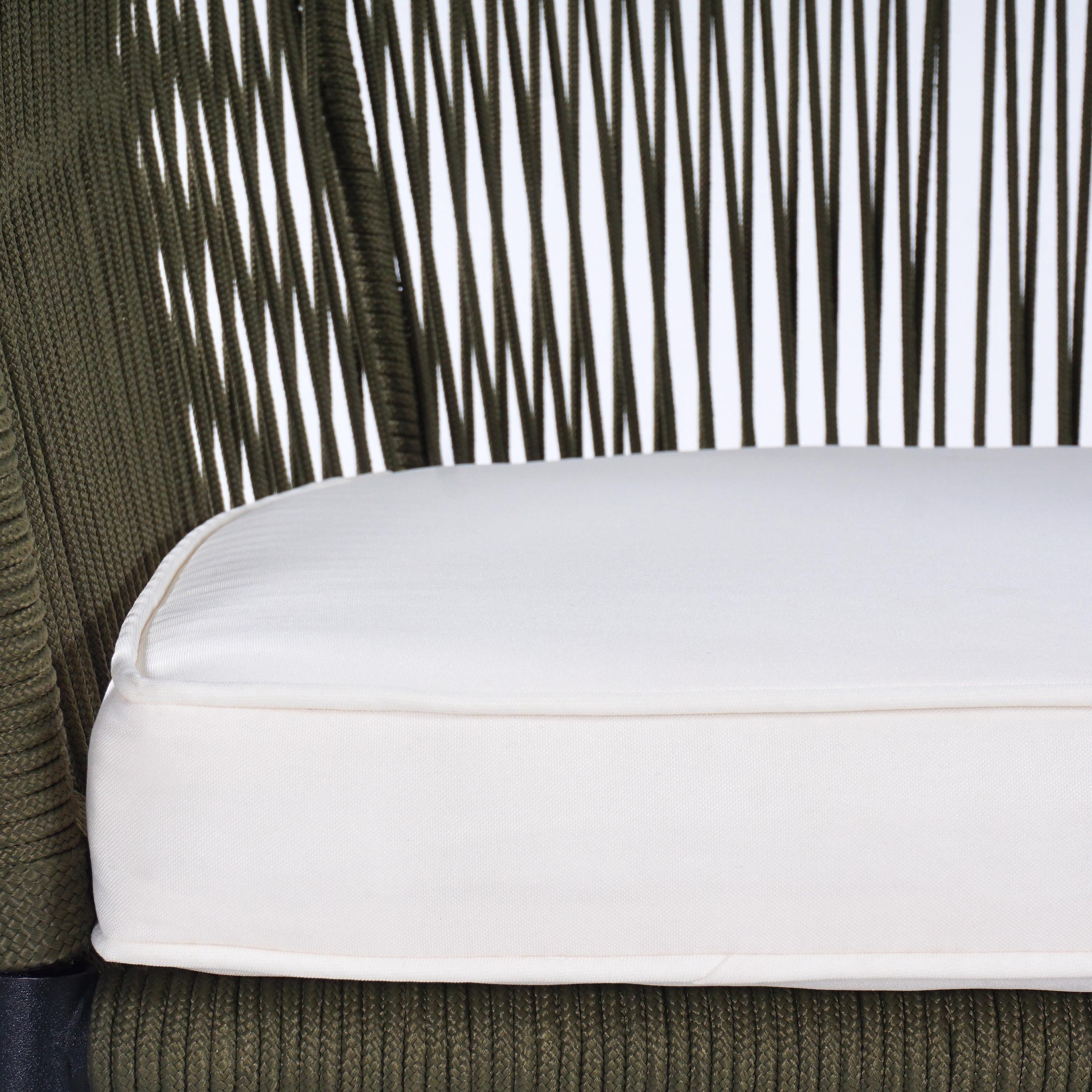 ESTEXO Gartenstuhl Lounge Stuhl 2er Set Gartensessel Rope Loungesessel Outdoor Oliv