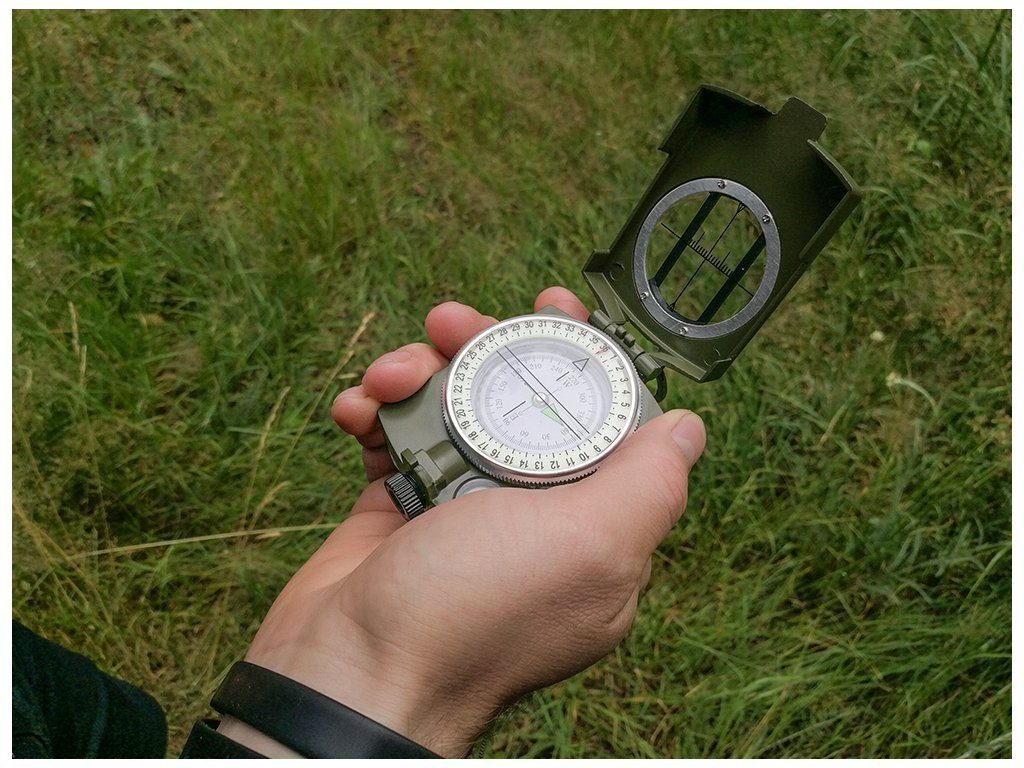 Kartenkompass Autocomfort Wander Marschkompass Militärkompass Metall HR Wasserwaage fluoreszierend