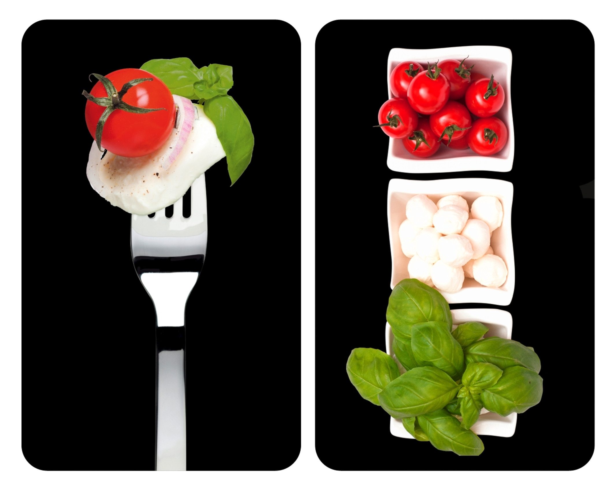 WENKO Herd-Abdeckplatte Universal Modell Caprese, Glas, (Set, 2 tlg), Herdabdeckung für alle Herdarten, kratzfest, mit rutschfesten Füßen