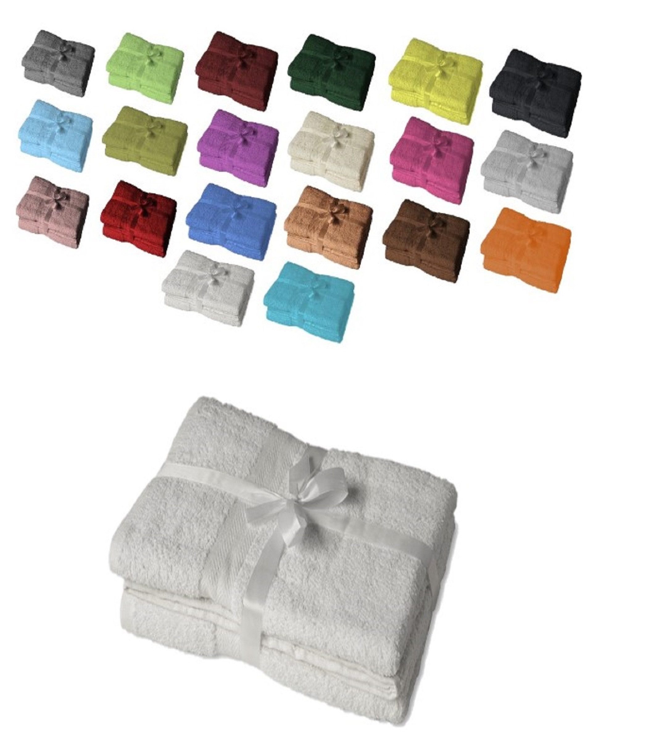 EXKLUSIV HEIMTEXTIL Handtuch Handtuch Spar Set Baumwolle 500 g/m², Frottee (4-St), mit Bordüre