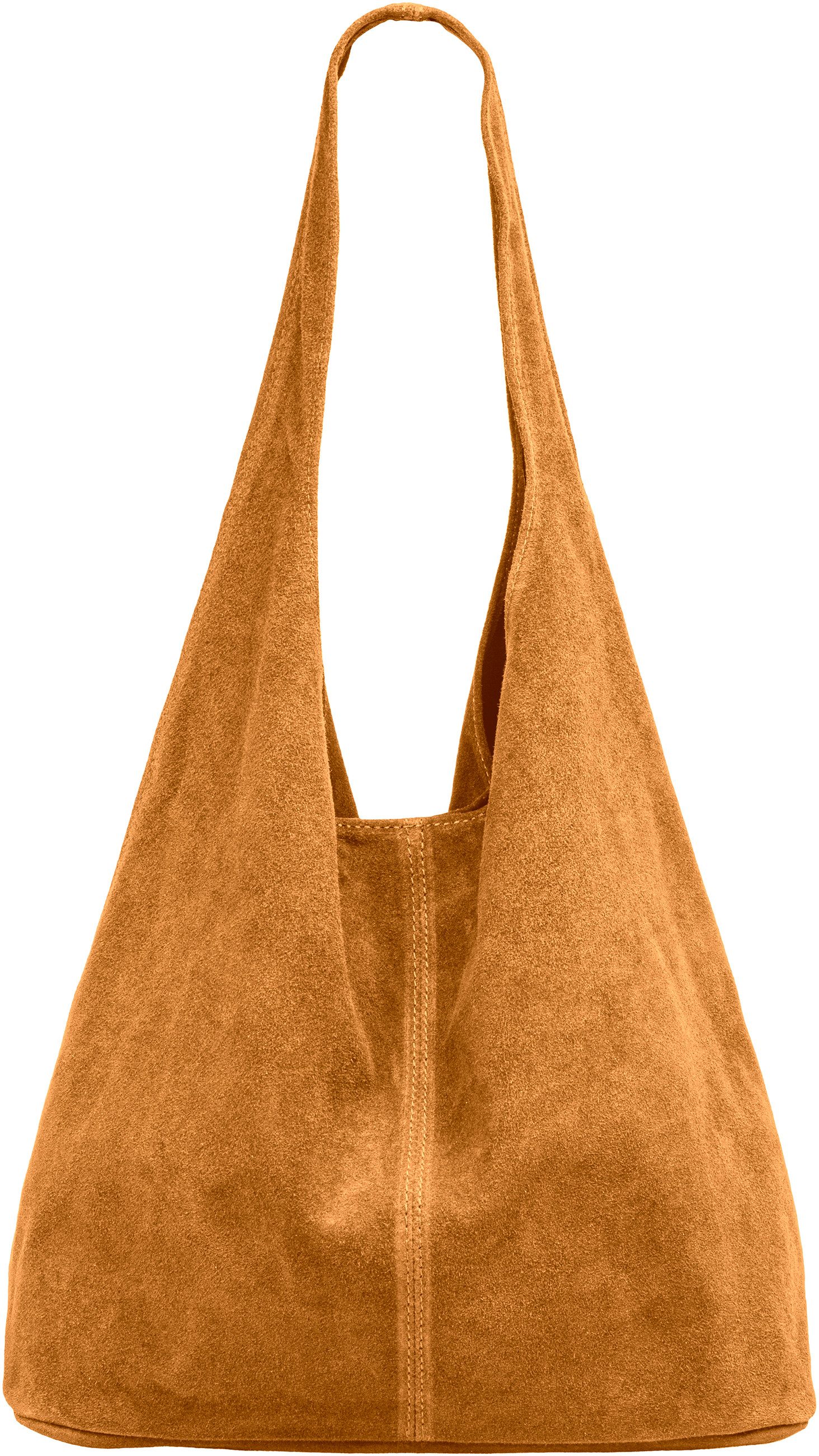 Caspar Schultertasche große Damen Wildleder Tasche Hobo Bag - CLASSIC LINE - Modell No.767, angenehm leicht, ohne Innenfutter, mit Sicherheitsfach, 100% Echtleder