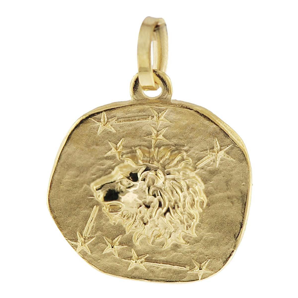 trendor Sternzeichenanhänger 08725-08, Sternzeichen-Anhänger Löwe 333 Gold 16 mm