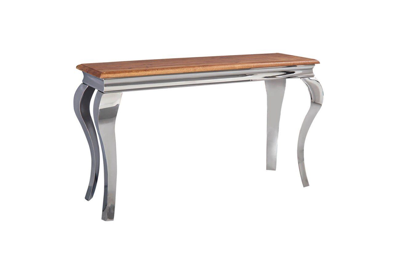 tinkaro Kommode VIKTORIA Massivholz, Walnuss finish Schminktisch Braun/Silber (1 St)