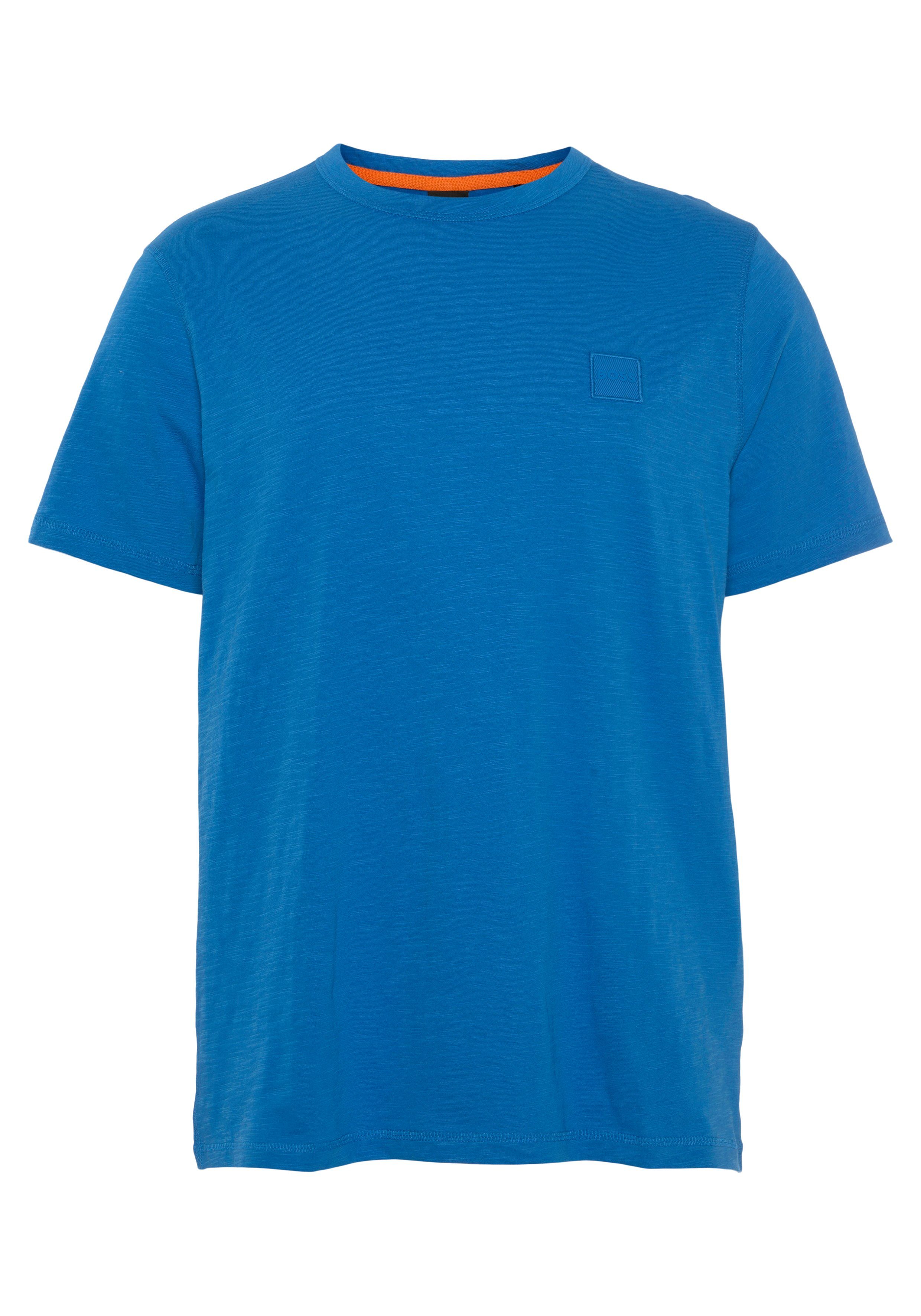 open_blue2 verziert ORANGE (Packung) mit Tegood Overlock-Nähten BOSS T-Shirt
