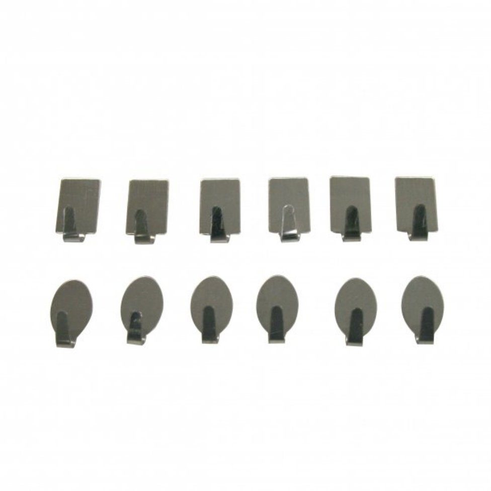 Klebehaken Minihaken, Edelstahl, 6 Stück, 2 Formen 291361