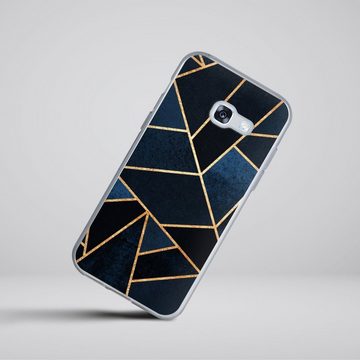 DeinDesign Handyhülle Navy Stone Gold Print, Silikon Hülle, Bumper Case, Handy Schutzhülle, Smartphone Cover Elisabeth Fredriksson Dreiecke Abstrakt