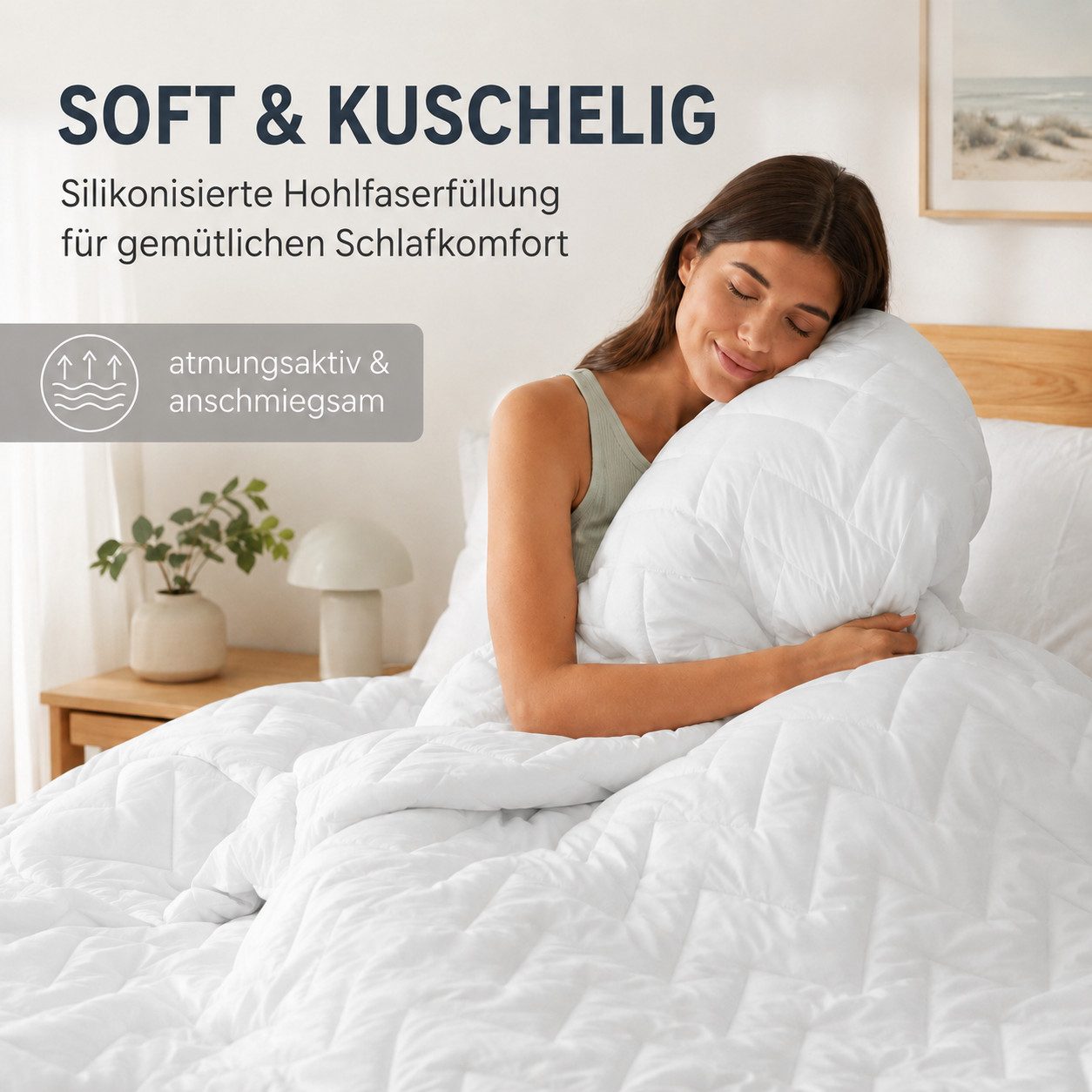 SEI Design Microfaserbettdecke Bettdecke Mikrofaserdecke Steppdecke Schlafdecke, Füllung: 100% Air Dream Faserbällchen, Bezug: 100% Mikrofaser, Standartgrößen 135x200, 155x200, 220x200