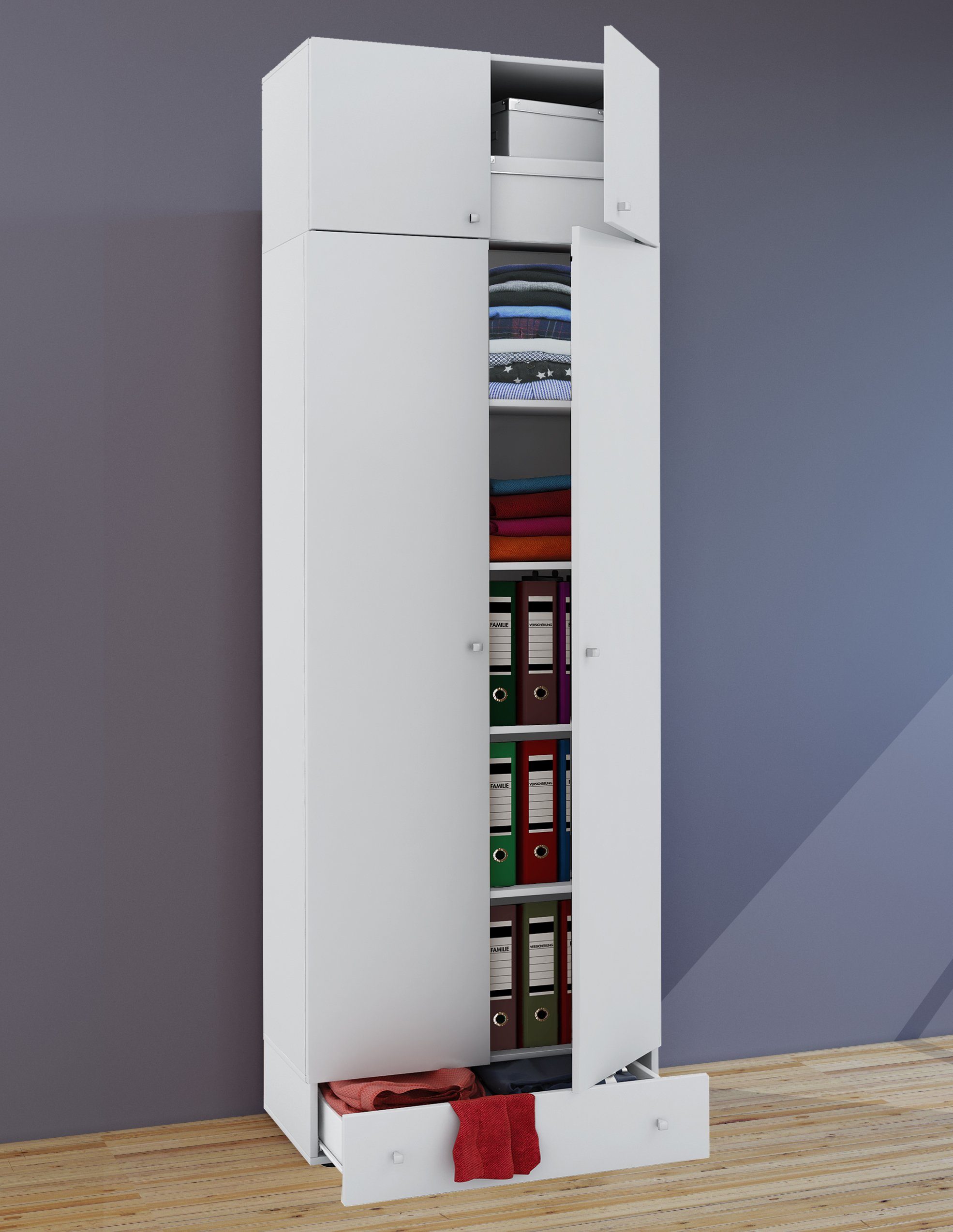 VCM Kleiderschrank Vandol I 5 DT A 70x238x40cm Holz Kleiderschrank, erweiterbar
