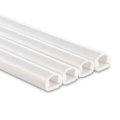 Hama Kabelkanal Kabelkanal, 4 Stück, 100 x 2,1 x 1 cm, PVC, Weiß, selbstklebend, halbrund, individuell anpassbar, universell, langwierig
