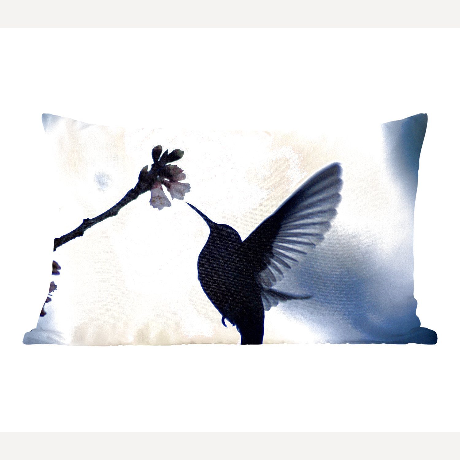 MuchoWow Dekokissen Vogel - Kolibri - Scherenschnitt, Wohzimmer Dekoration, Zierkissen, Dekokissen mit Füllung, Schlafzimmer | Dekokissen