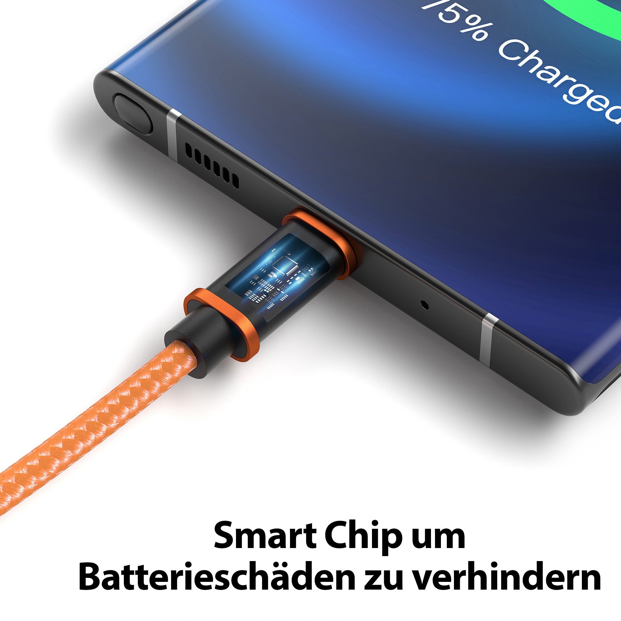 JAMEGA USB-C Datenkabel Ladekabel für Samsung Apple iPhone Huawei Xiaomi uvm. USB-Kabel, USB Typ A, USB Typ C, (100 cm) – Bild 5 von 5
