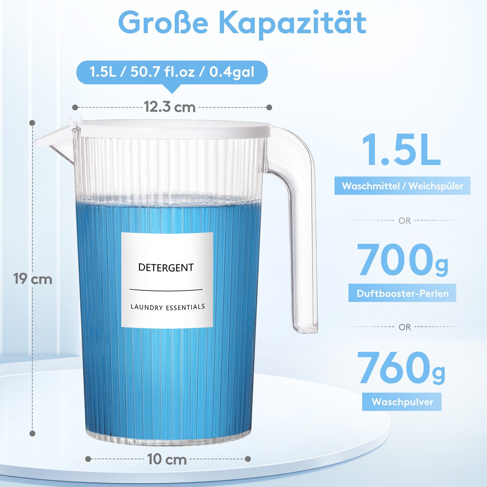 Lifewit Aufbewahrungsdose 1800ml Waschmittelbehälter, Waschmittelbox für günstig online kaufen