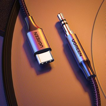 UGREEN Kabel USB C - Miniklinke 3,5 mm 1 m grau (AV143) Smartphone-Kabel, (100 cm)
