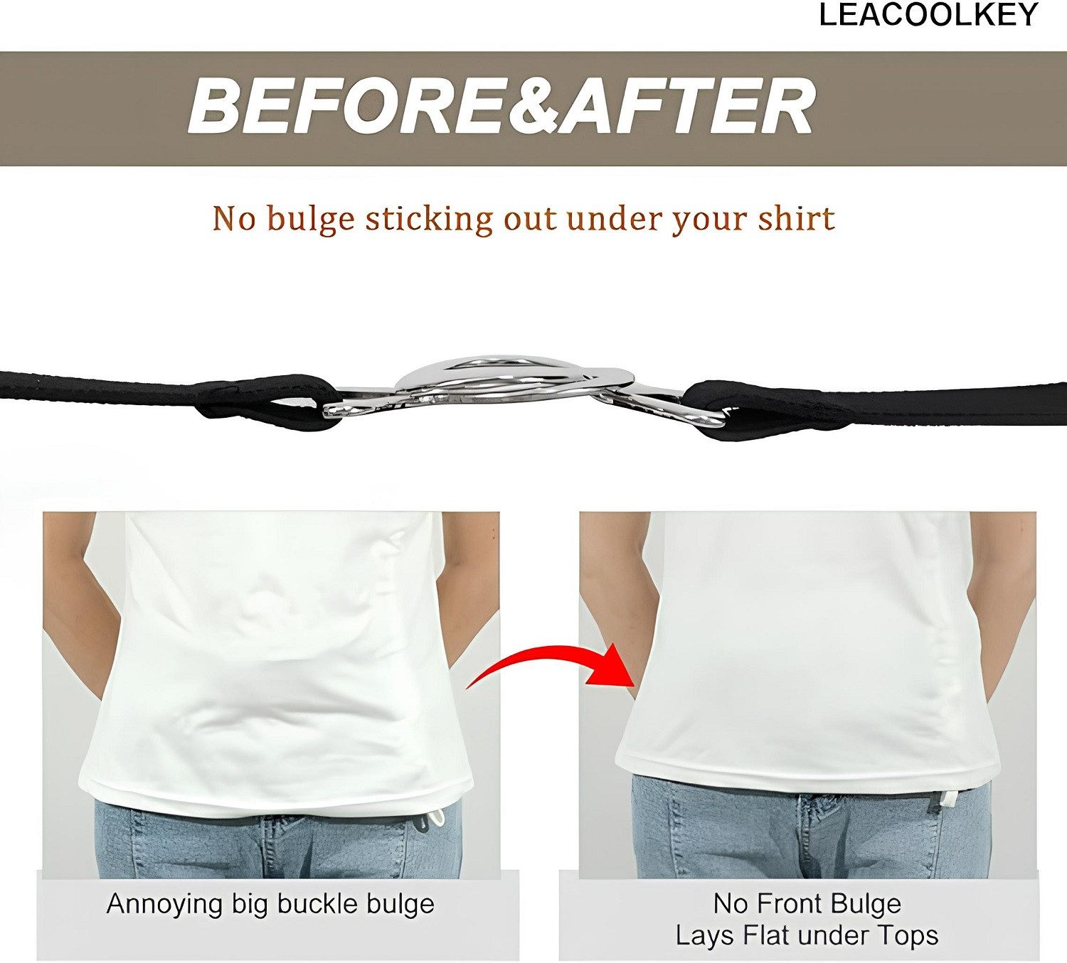 COOL-i ® Taillengürtel 4 Stücke Elastischer Gürtel,Ohne Schnalle Gürtel